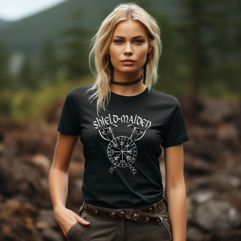 Schildmaiden Vegvisir Premium T-Shirt - Nordic Viking Wear