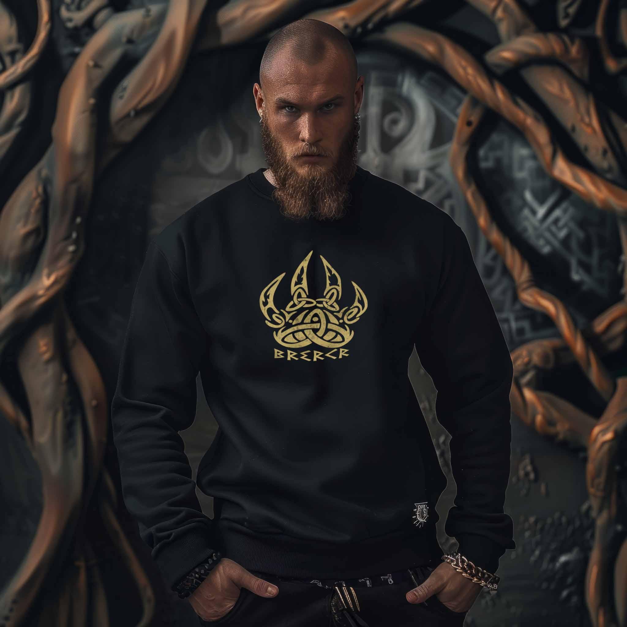 Wikinger Sweatshirt Berserker Nordische Runenschrift und Knotenmuster - Nordic Viking Wear