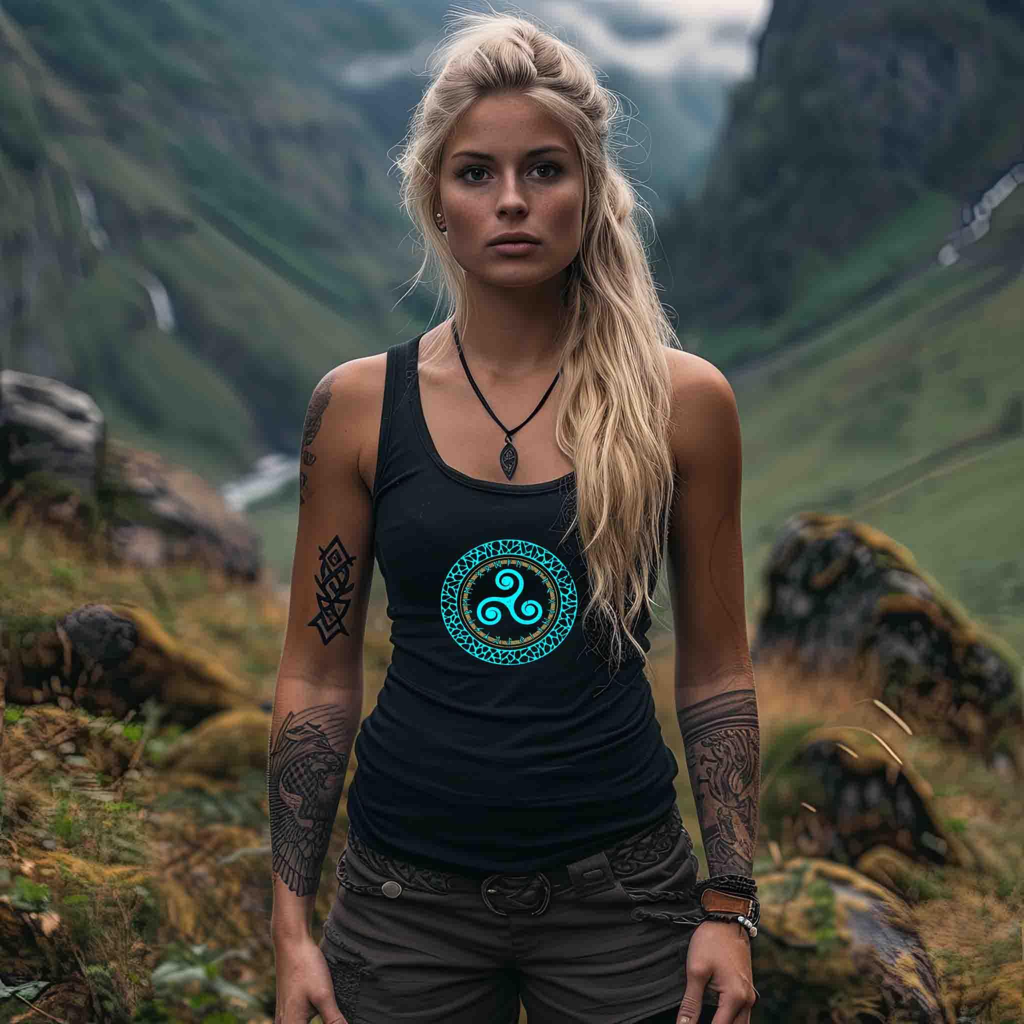 Schildmaiden Tank Top – "Triskele des Nordens - Nordic Viking Wear