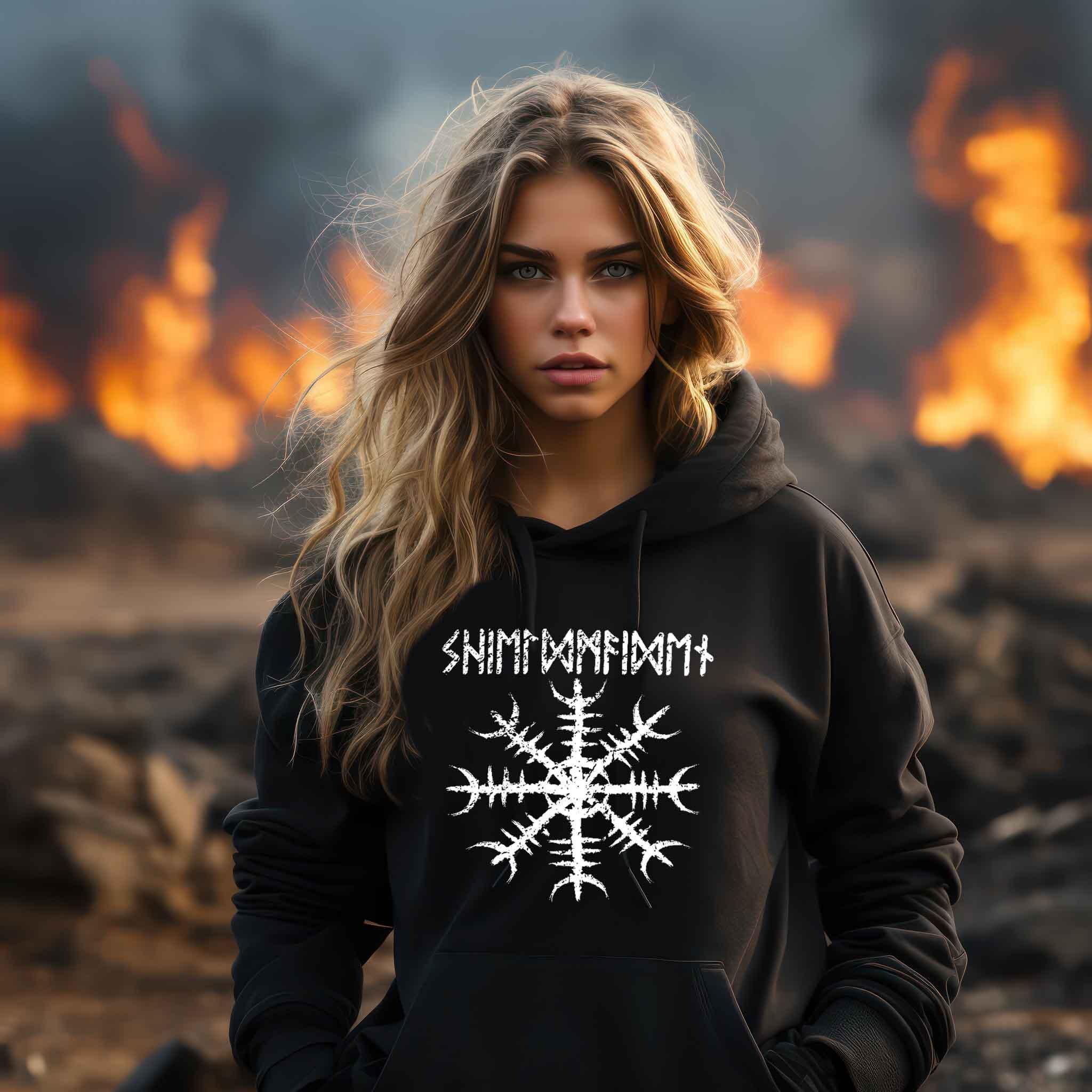 Schildmaiden Hoodie Helm Of Awe - Damen Hoodie - Nordic Viking Wear