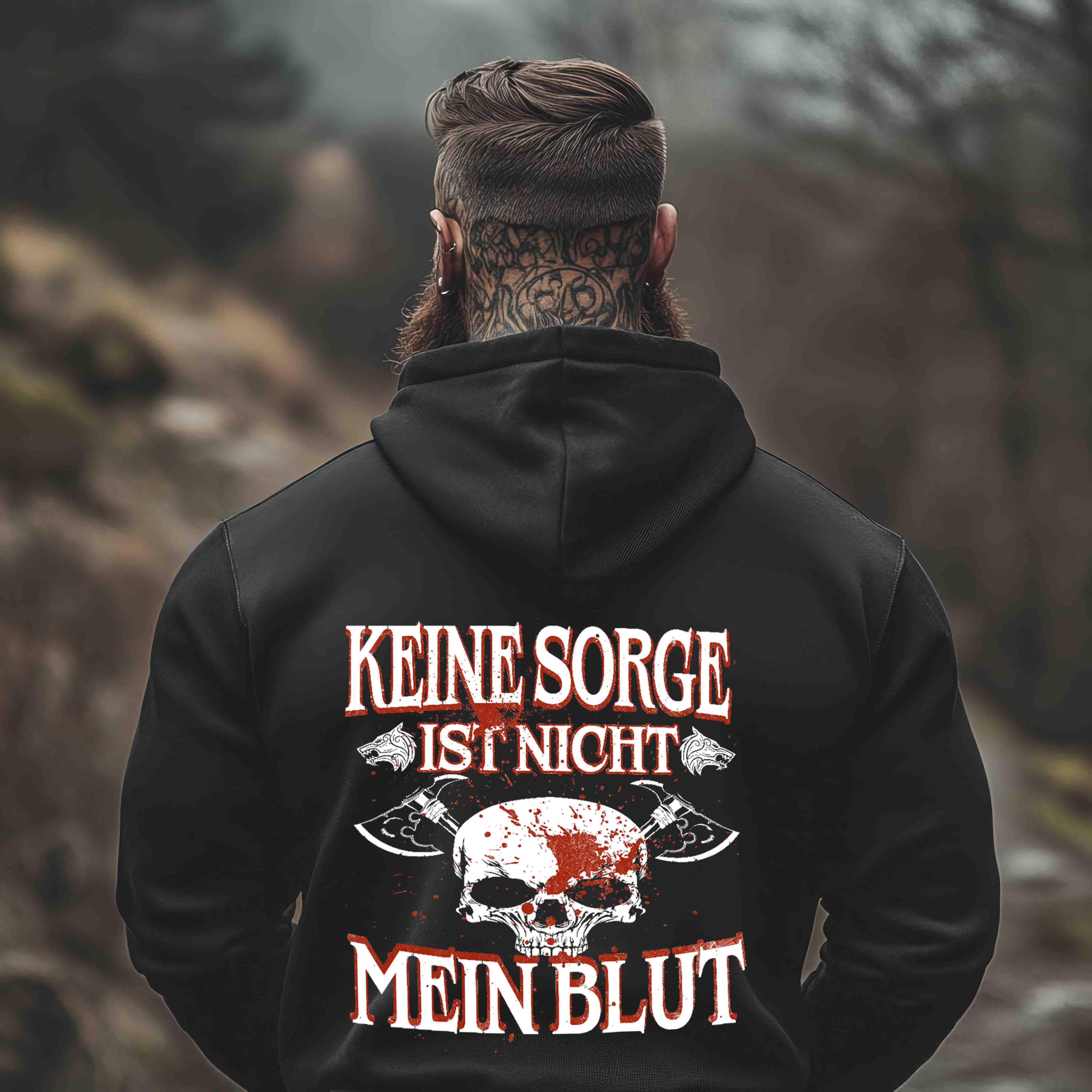 Lustiger Wikinger Premium Hoodie – „Keine Sorge, ist nicht mein Blut“ – Perfekt für Krieger mit Humor! - Nordic Viking Wear