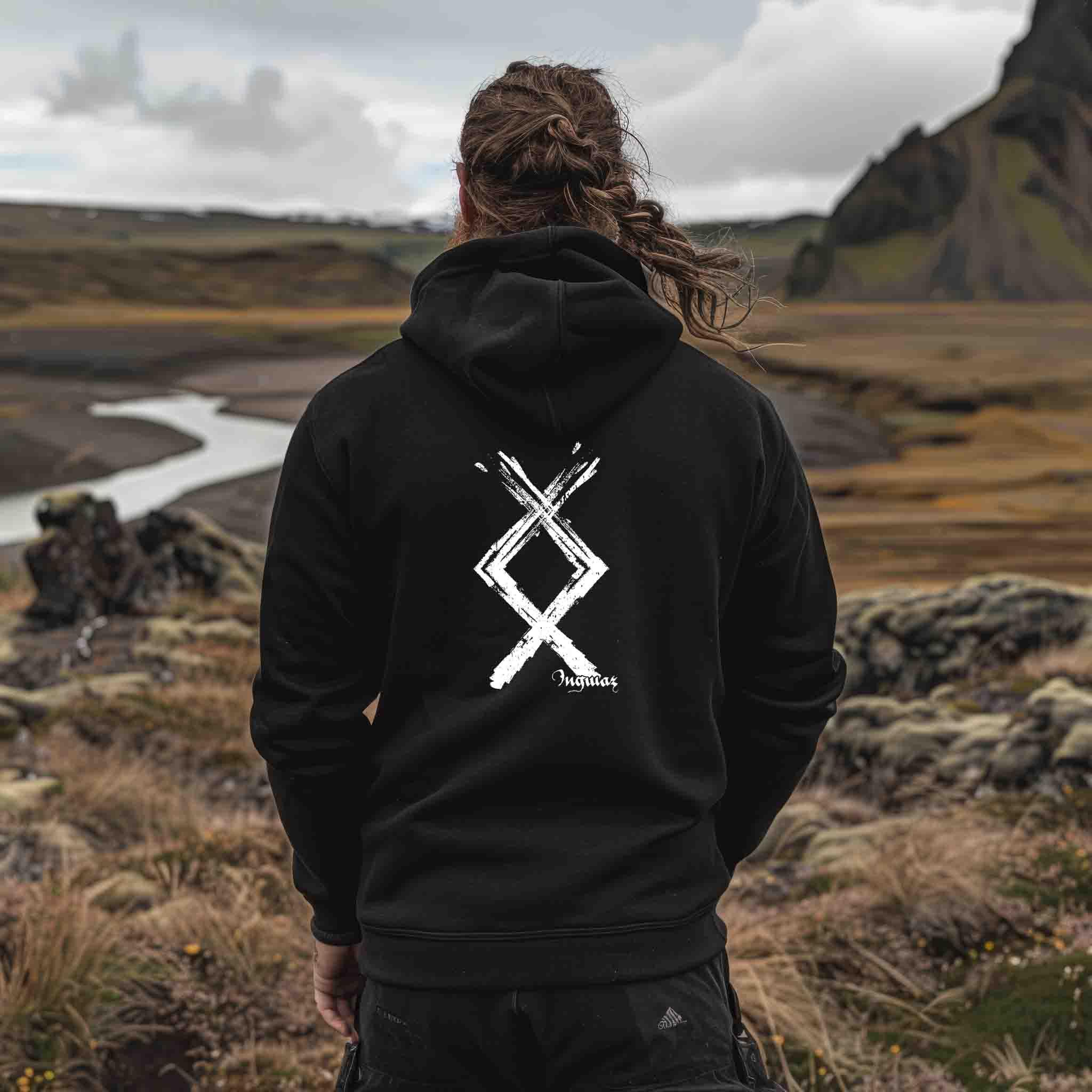 ⚡ Ingwaz Rune – Kraft & Wachstum – Wikinger-Zipp-Hoodie ⚡ - Nordic Viking Wear