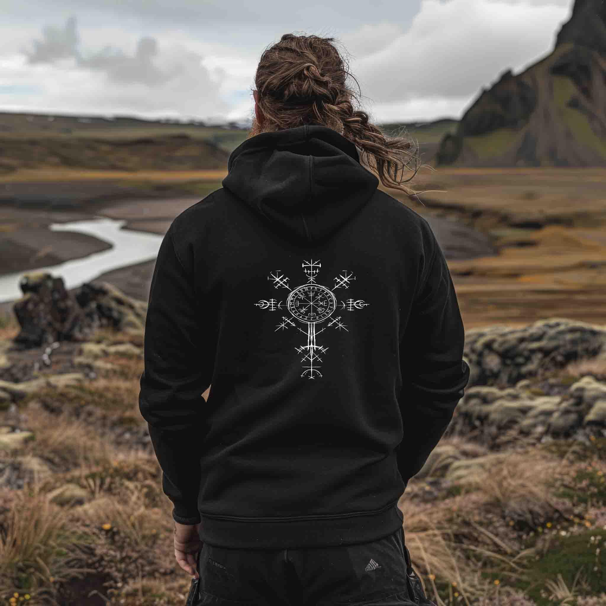 🛡️ Vegvisir Wikinger-Zipp-Hoodie – Nordische Magie für wahre Krieger 🛡️ - Nordic Viking Wear
