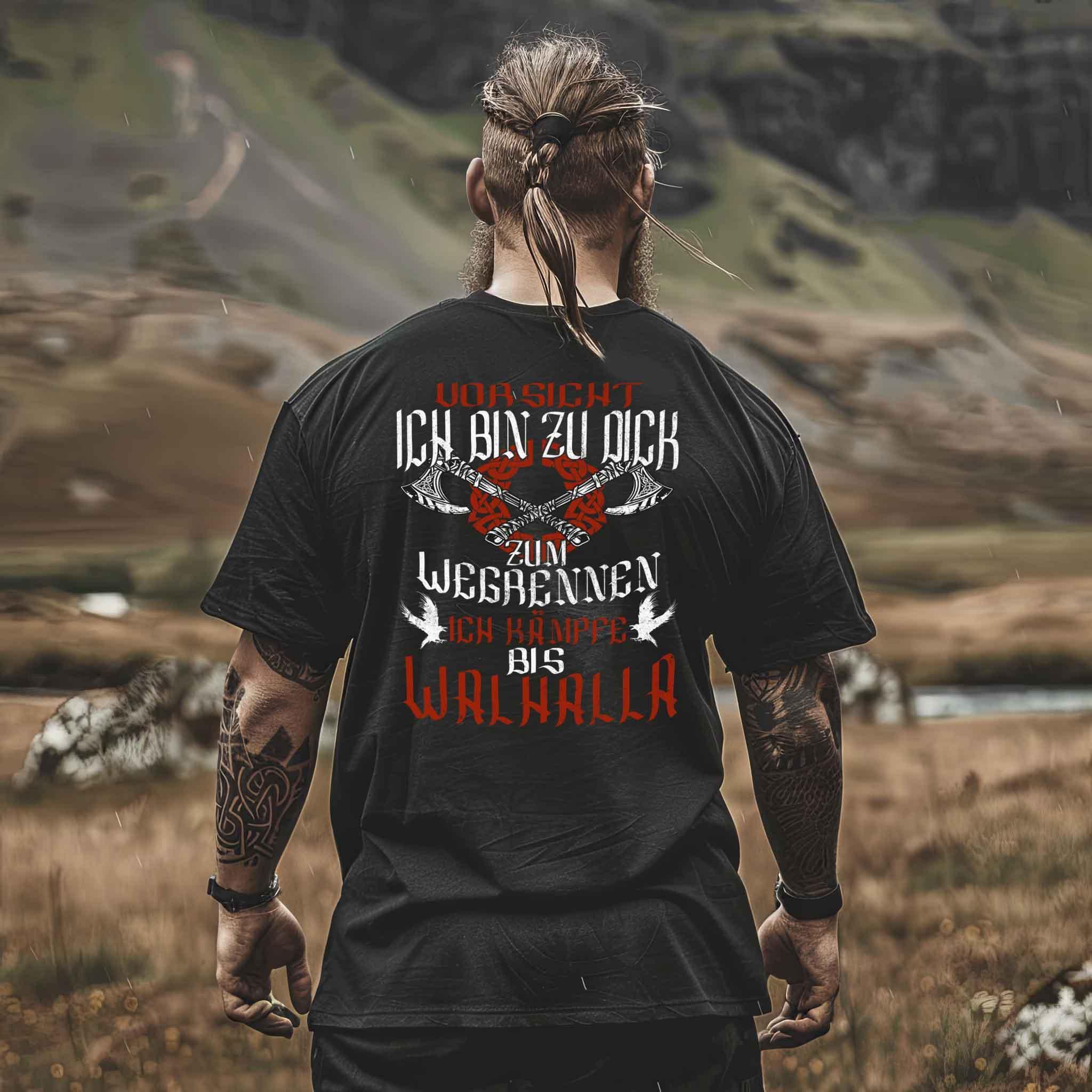 Wikinger Heavy Oversized Shirt Zu Dick Zu Wegrennen - Nordic Viking Wear