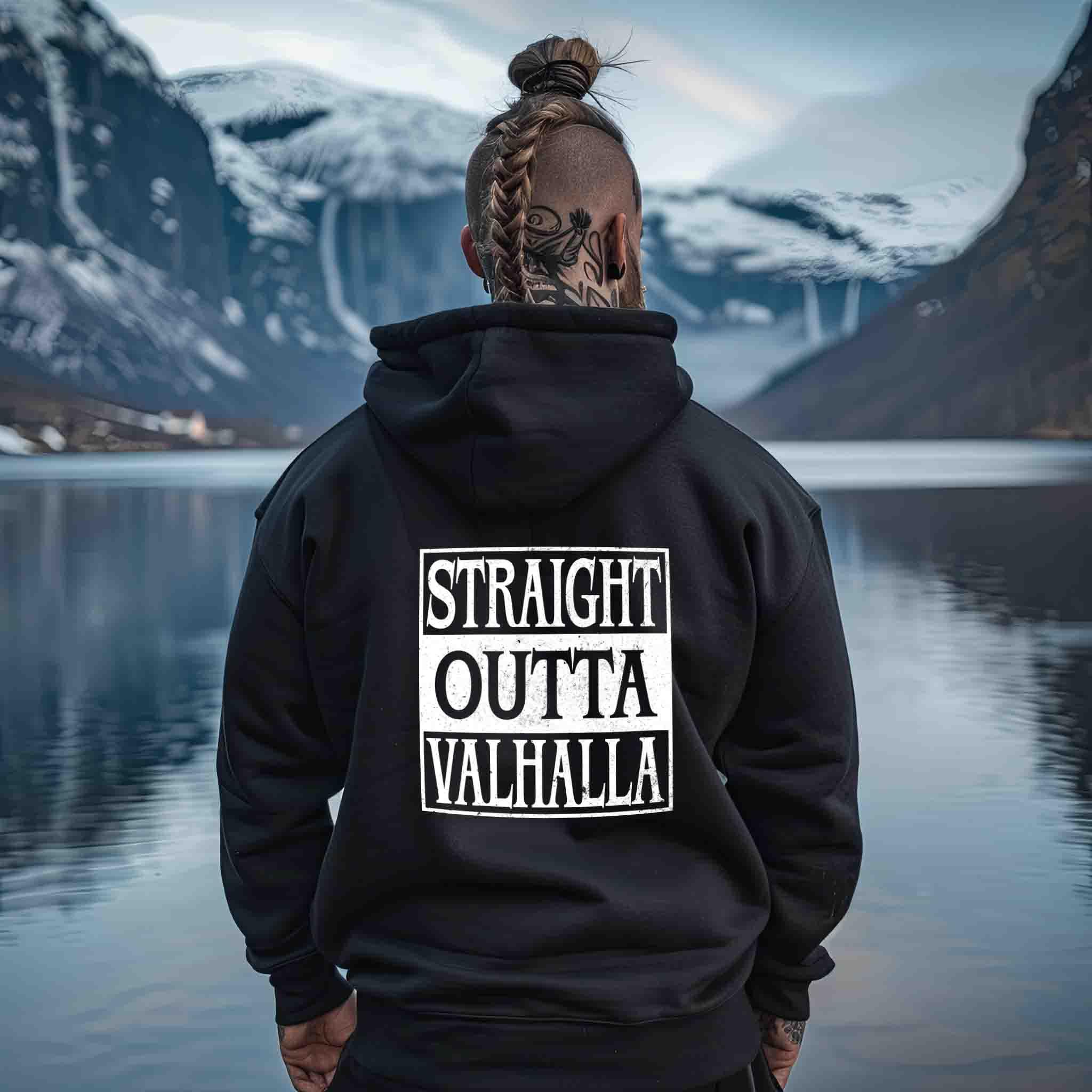 🔥 Straight Outta Valhalla – Wikinger-Zipp-Hoodie 🔥 - Nordic Viking Wear
