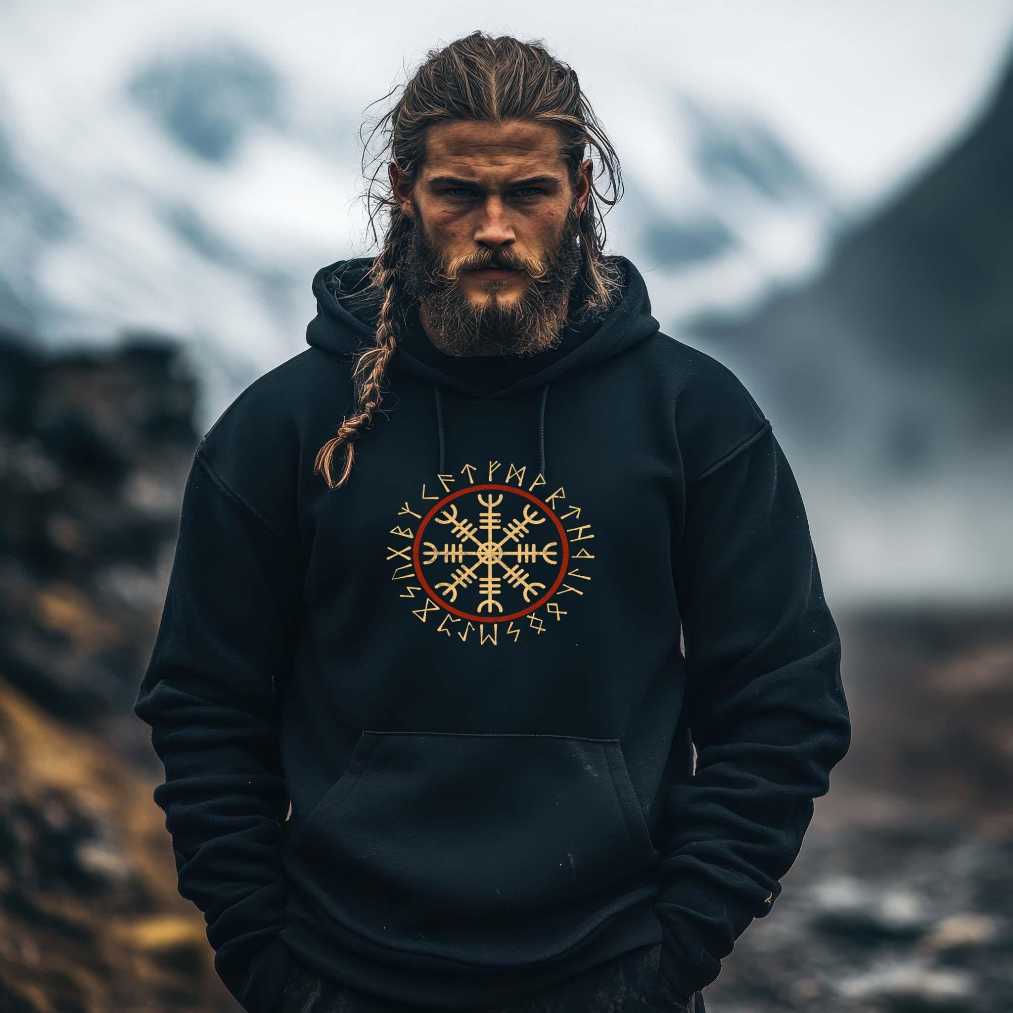 Premium Hoodie Helm Of Awe - Nordic Viking Wear