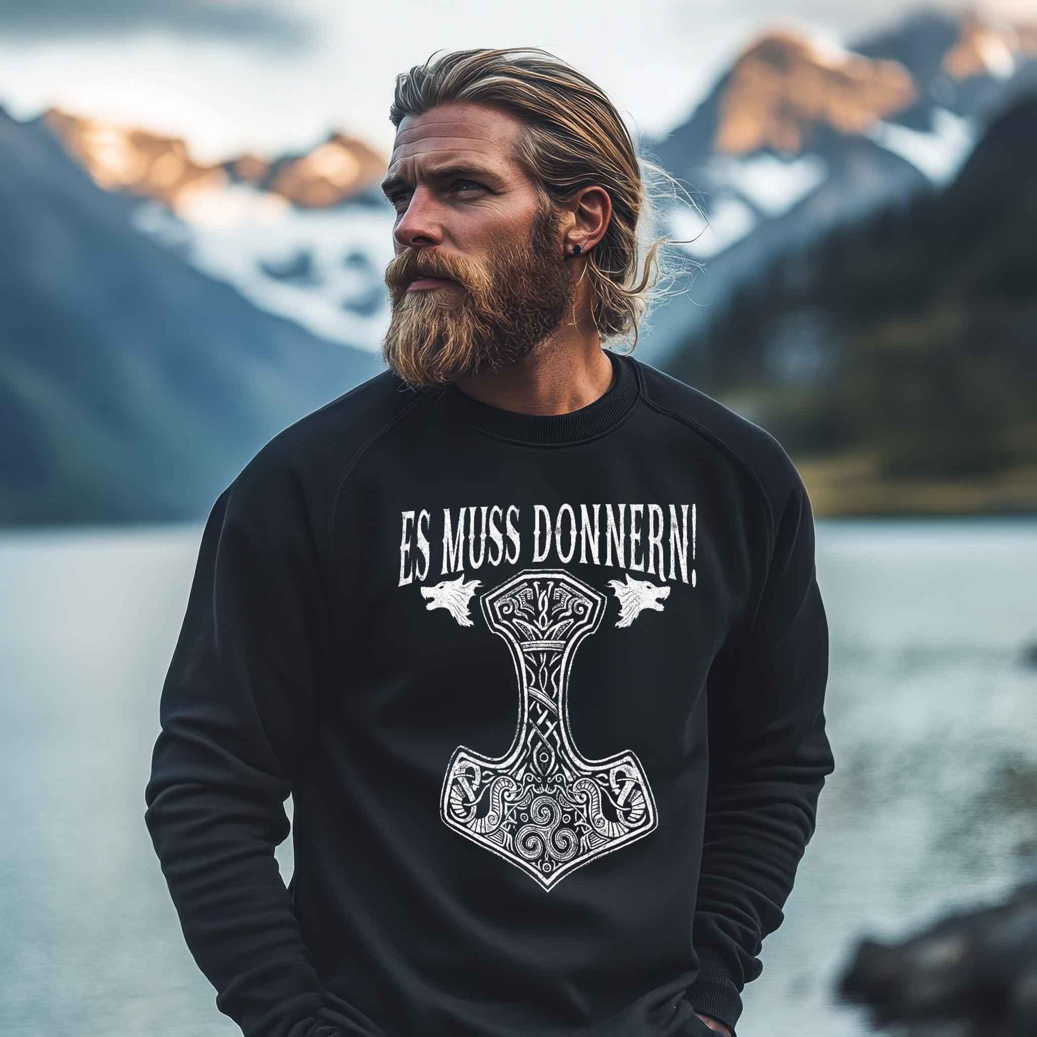 Es Muss Donnern Thors Hammer Sweatshirt