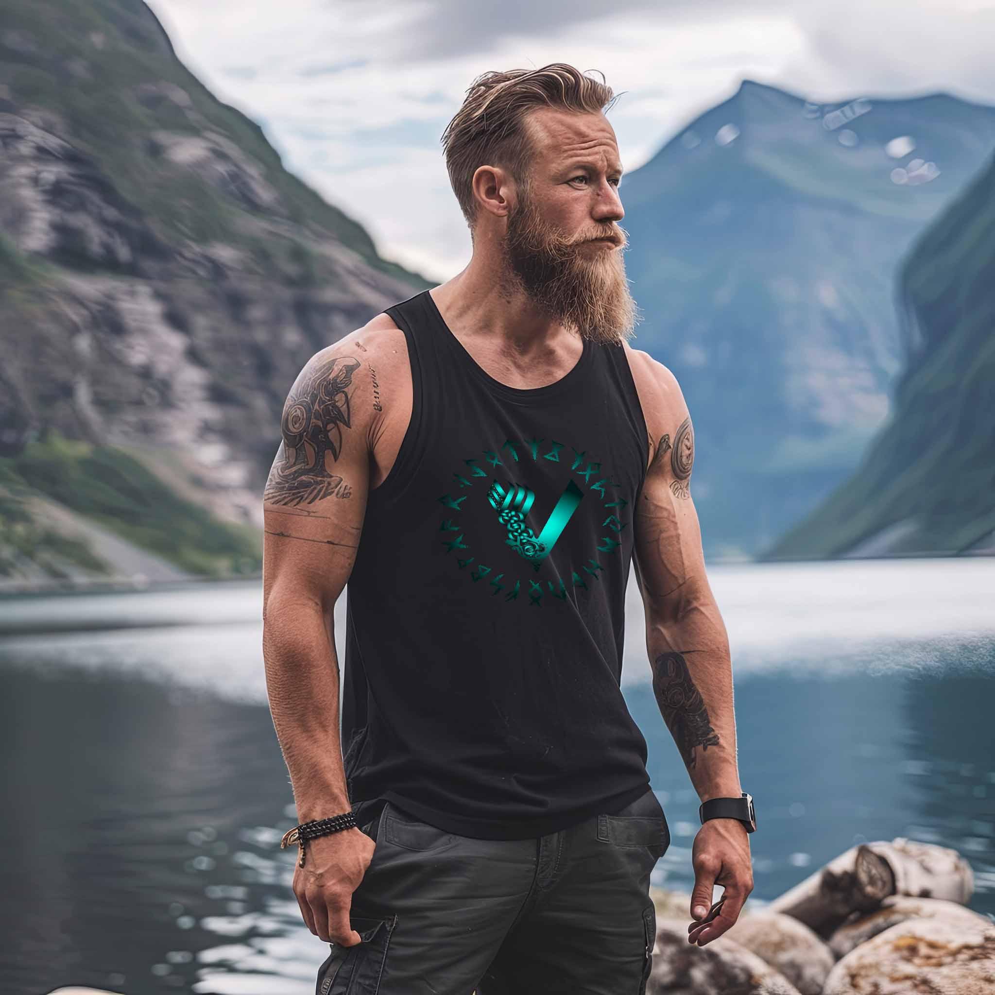 Wikinger-Tanktop mit Runen und Keltischem Design – Nordische Mystik für wahre Krieger - Nordic Viking Wear