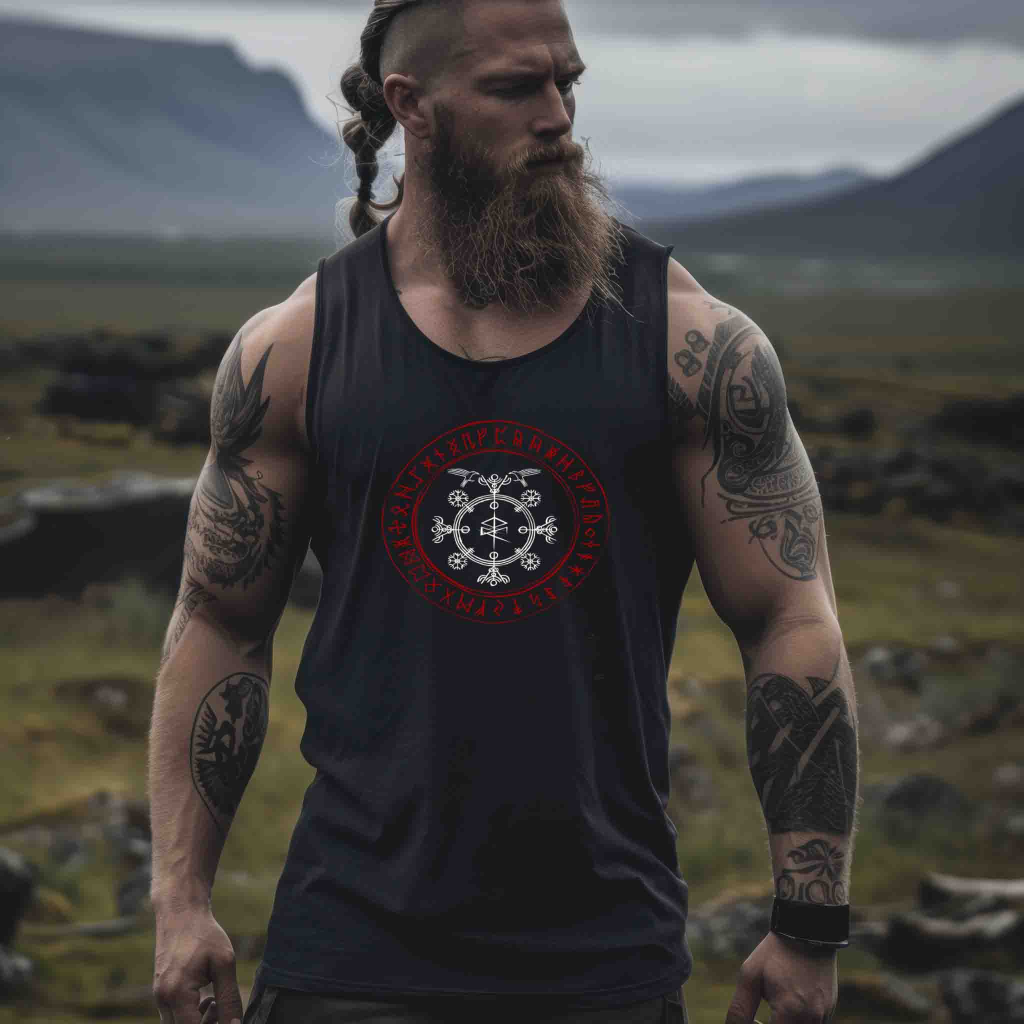 Wikinger Tanktop Odins Raben Mit Runenkreis