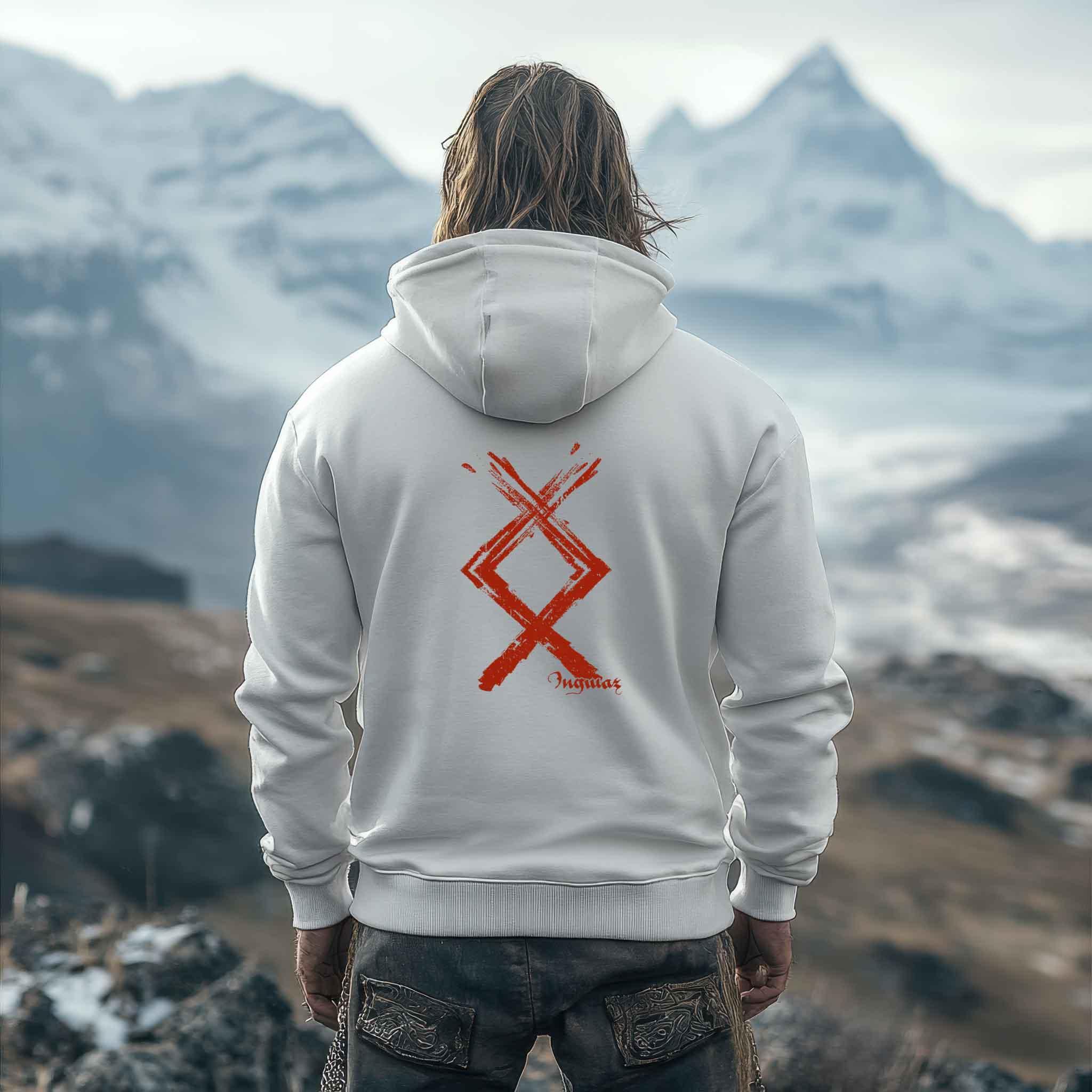 Rune Ingwaz Premium Hoodie - Nordic Viking Wear