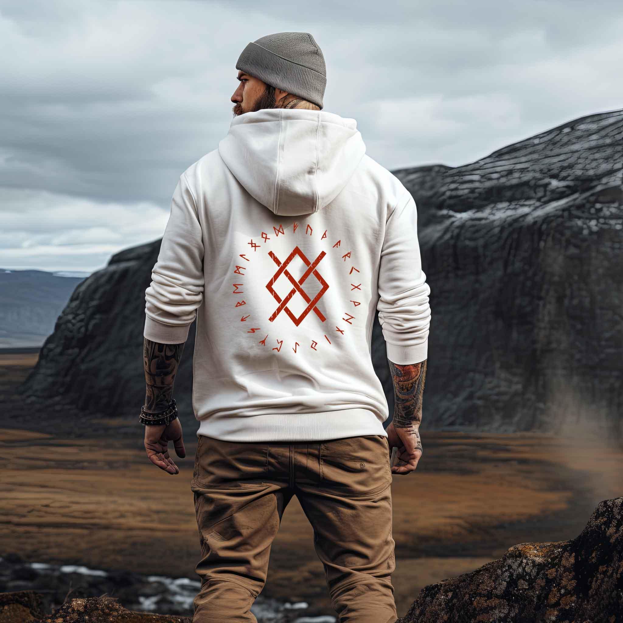 "Odins Gungnir Rune" Wikinger / Schildmaiden Zip-Hoodie – Stärke des Allvaters - Nordic Viking Wear