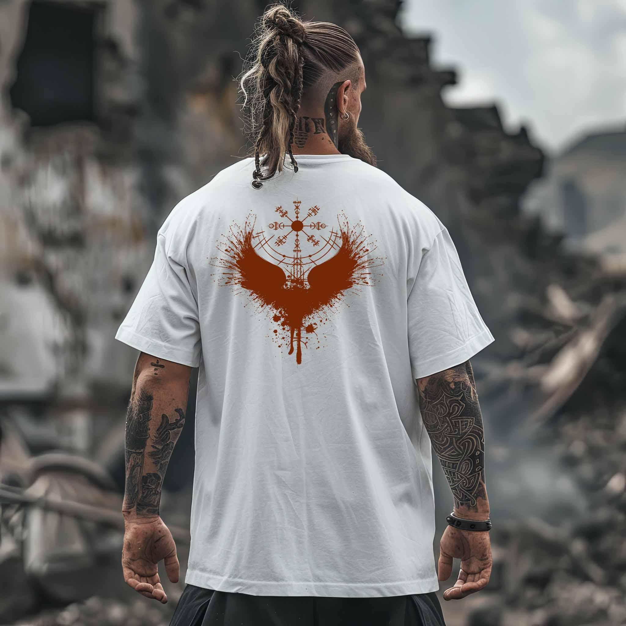 Wikinger Blutadler Heavy Backprint Oversized Shirt - Nordic Viking Wear