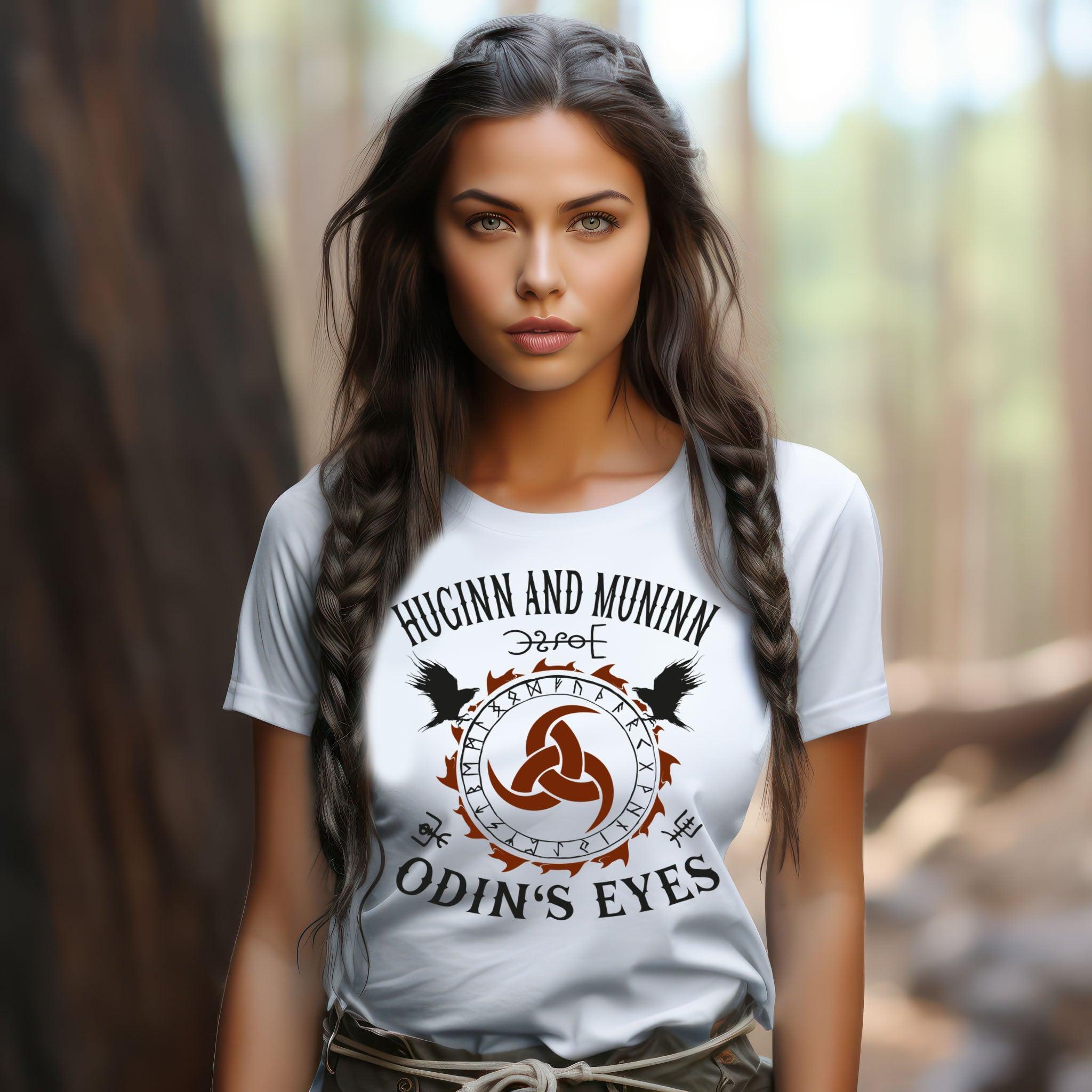 Schildmaiden "Huginn und Muninn - Odin's Eyes" Weißes Damen Premium T-Shirt