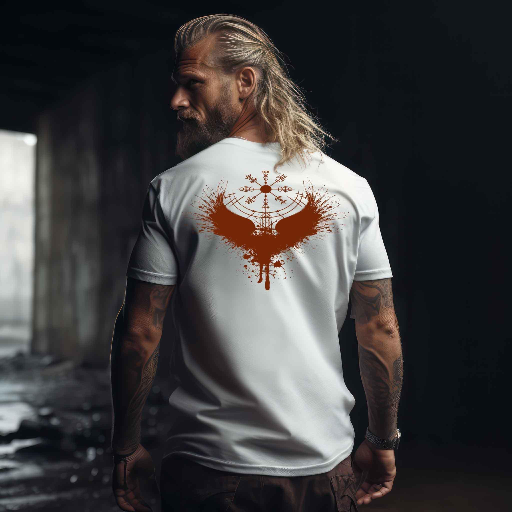 Wikinger Backprint Vegvisir Blutadler Design Premiumshirt - Nordic Viking Wear