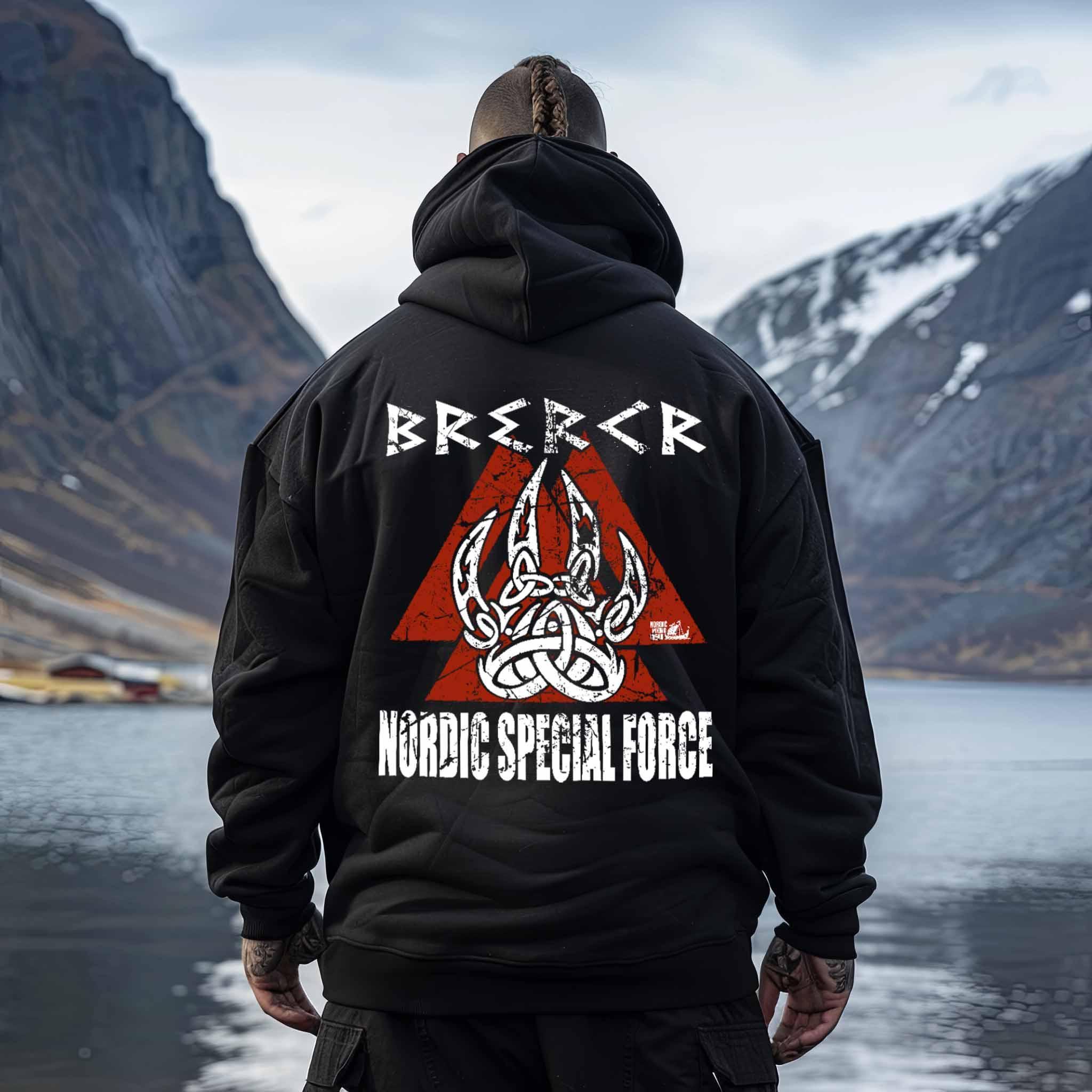 Wikinger Heavy Vintage Hoodie Berserker "Nordic Special Force" - Nordic Viking Wear