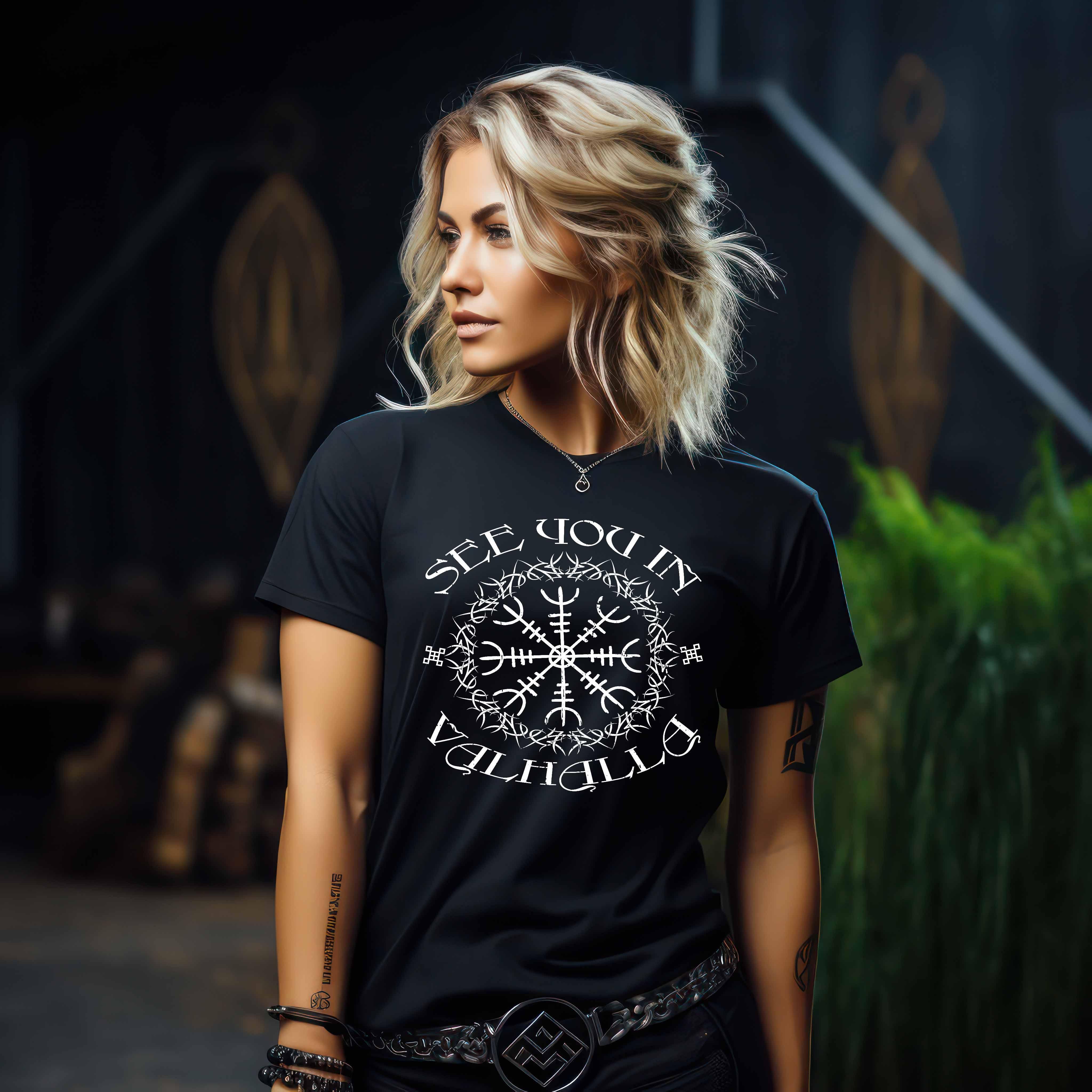 Schildmaiden Helm Of Awe "See You In Valhalla" Damen Premium T-Shirt