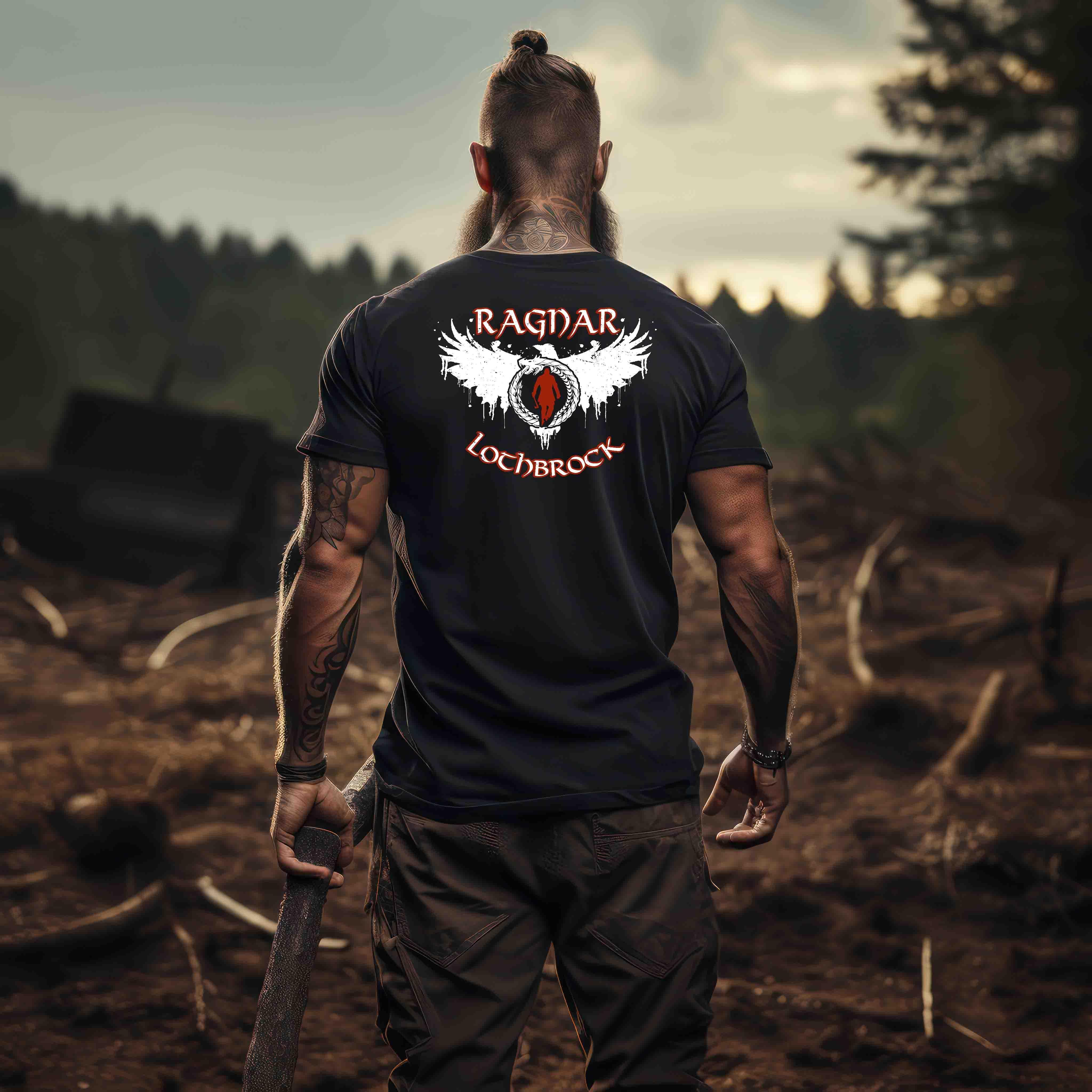 Wikinger Premiumshirt Ragnar Lothbrock Odin Design - Nordic Viking Wear
