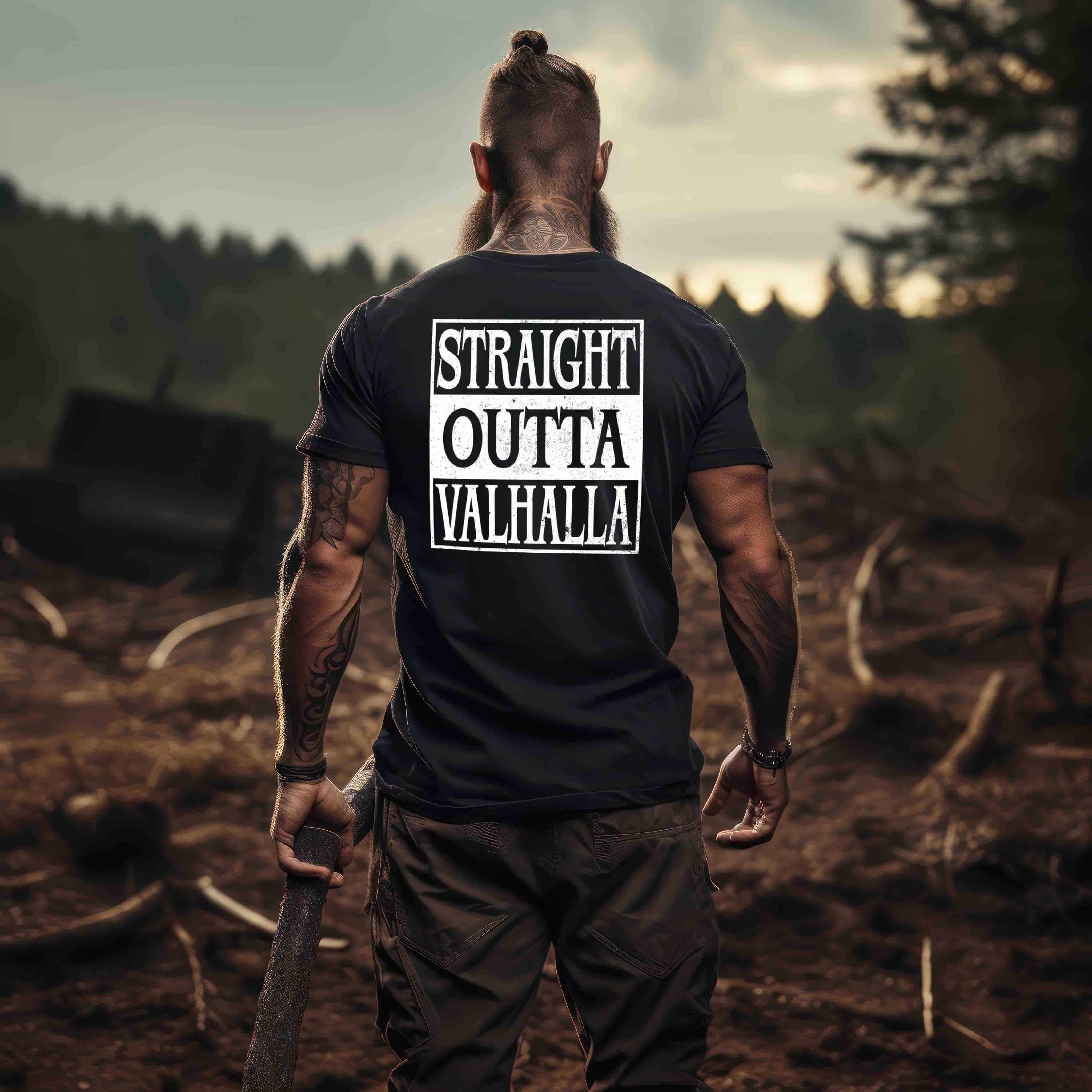 "Straight Outta Valhalla" Wikinger T-Shirt – Für wahre Krieger - Nordic Viking Wear