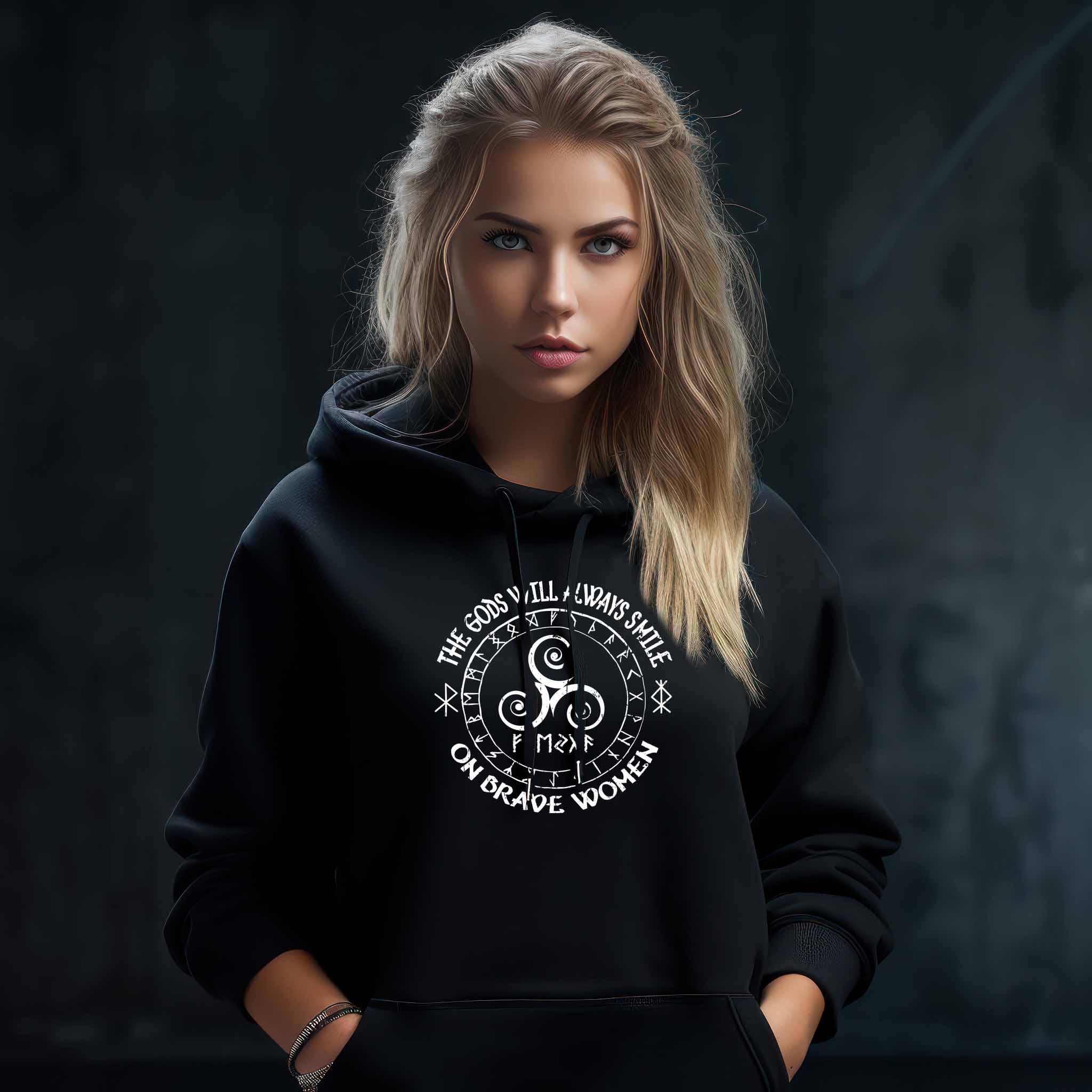 Schildmaiden Triskele Runen Hoodie - Damen Hoodie - Nordic Viking Wear