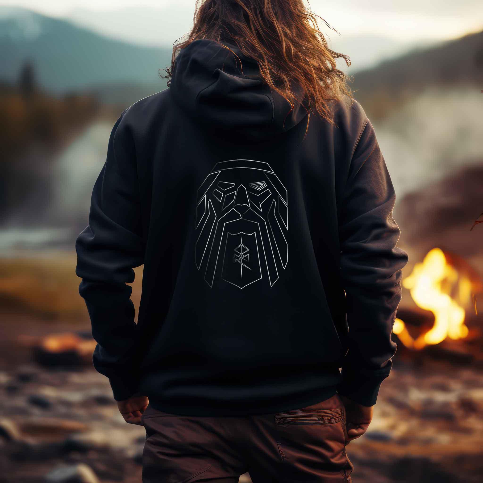 Premium Hoodie Odins Visage 2 - Nordic Viking Wear