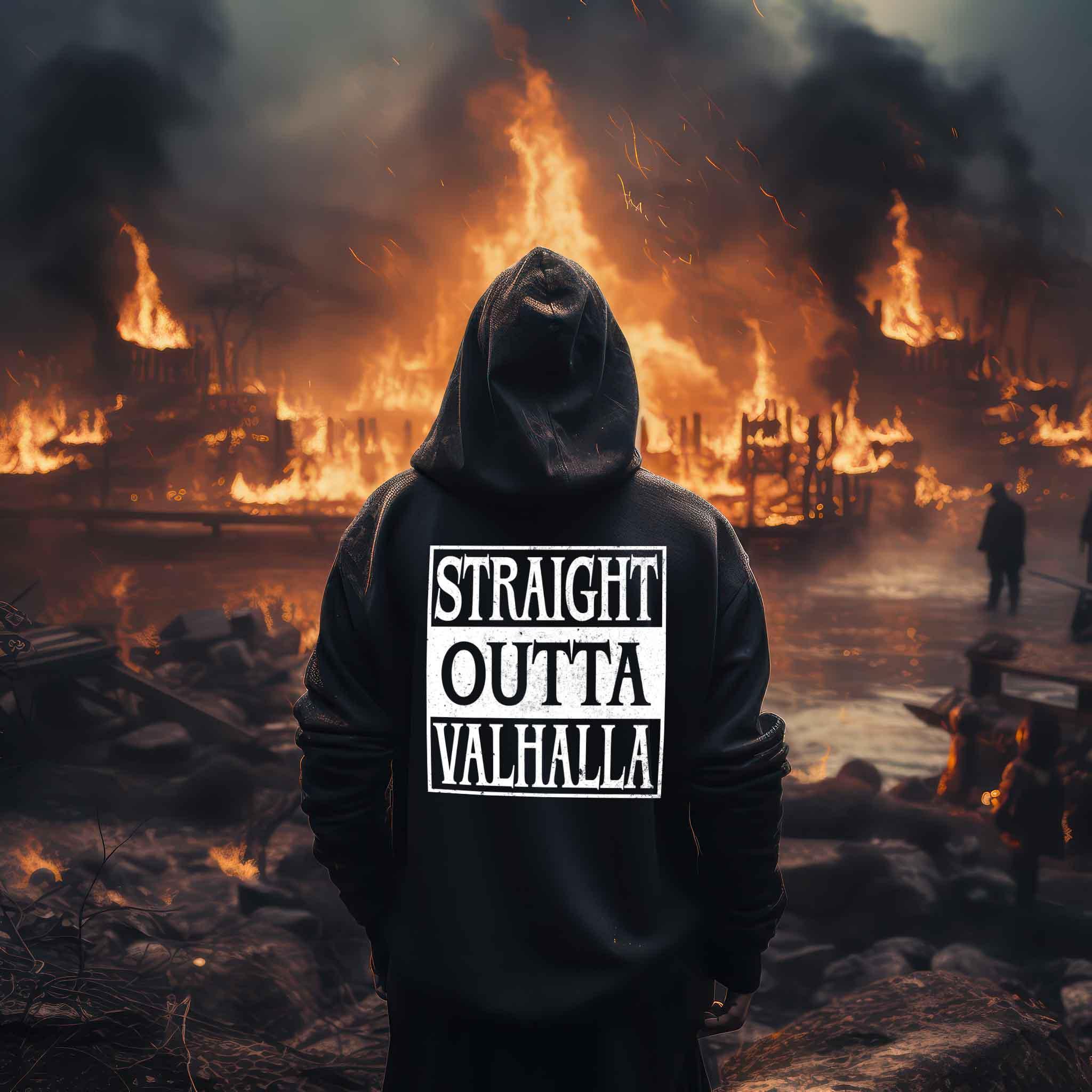 "Straight Outta Valhalla" Wikinger / Schildmaiden Zip-Hoodie - Nordic Viking Wear