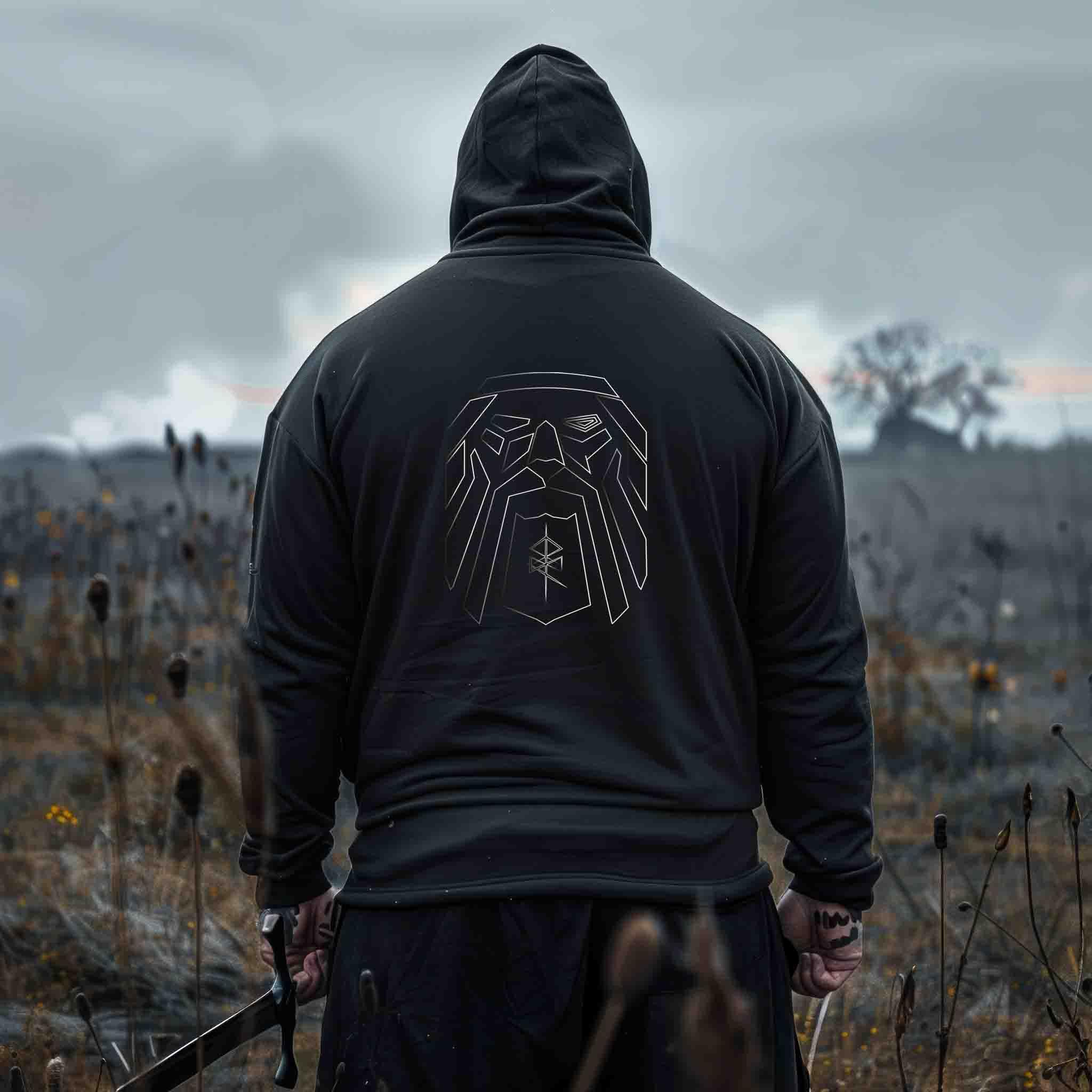 Odin Wikinger Zipp-Hoodie mit Runen - Nordic Viking Wear