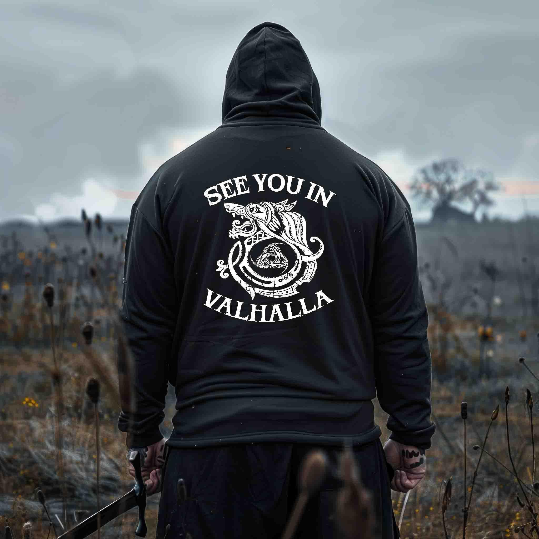 See You in Valhalla Zipp-Hoodie – Wikinger-Style für wahre Krieger - Nordic Viking Wear