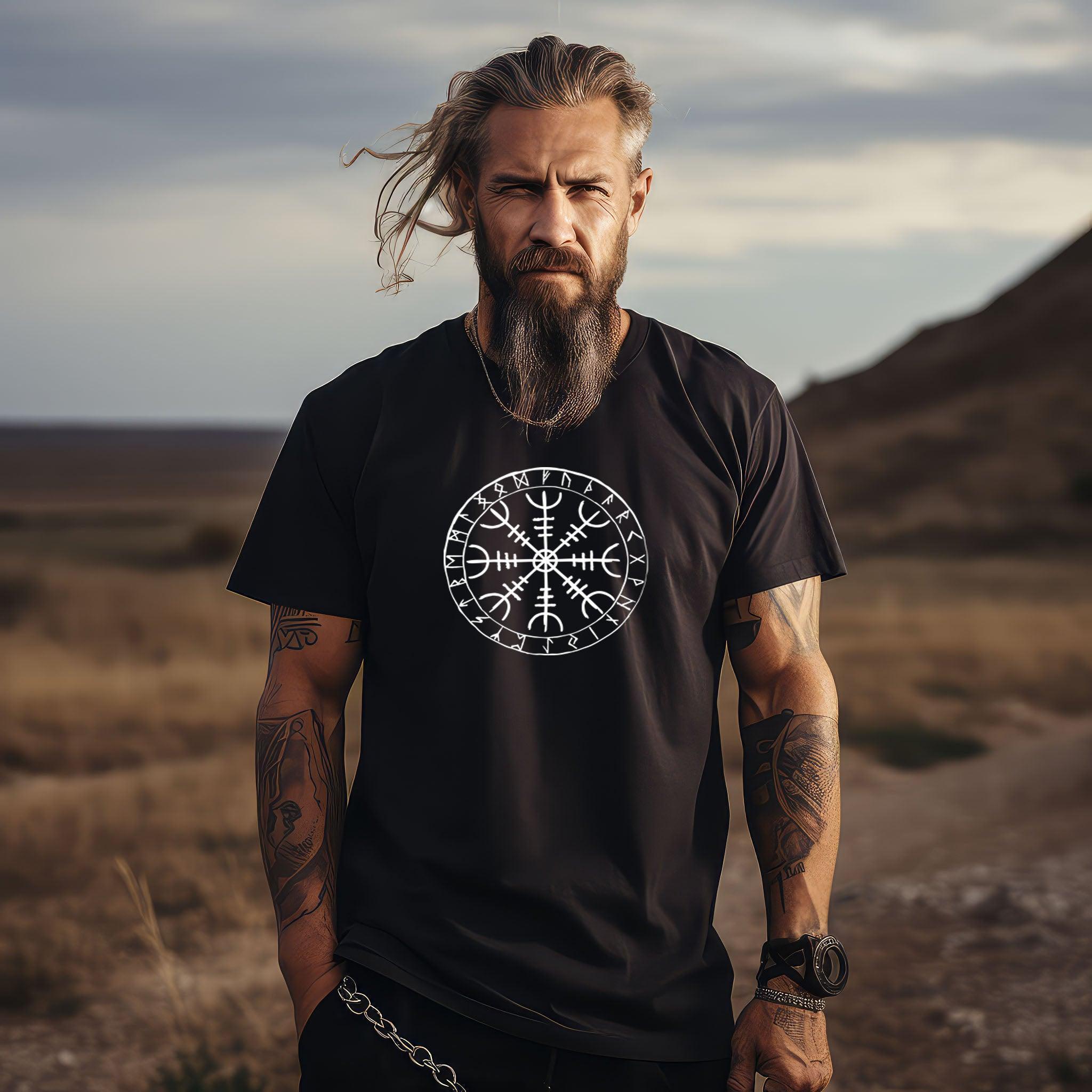 Wikinger-Standard-Shirt Helm of Awe Runen-Design - Nordic Viking Wear
