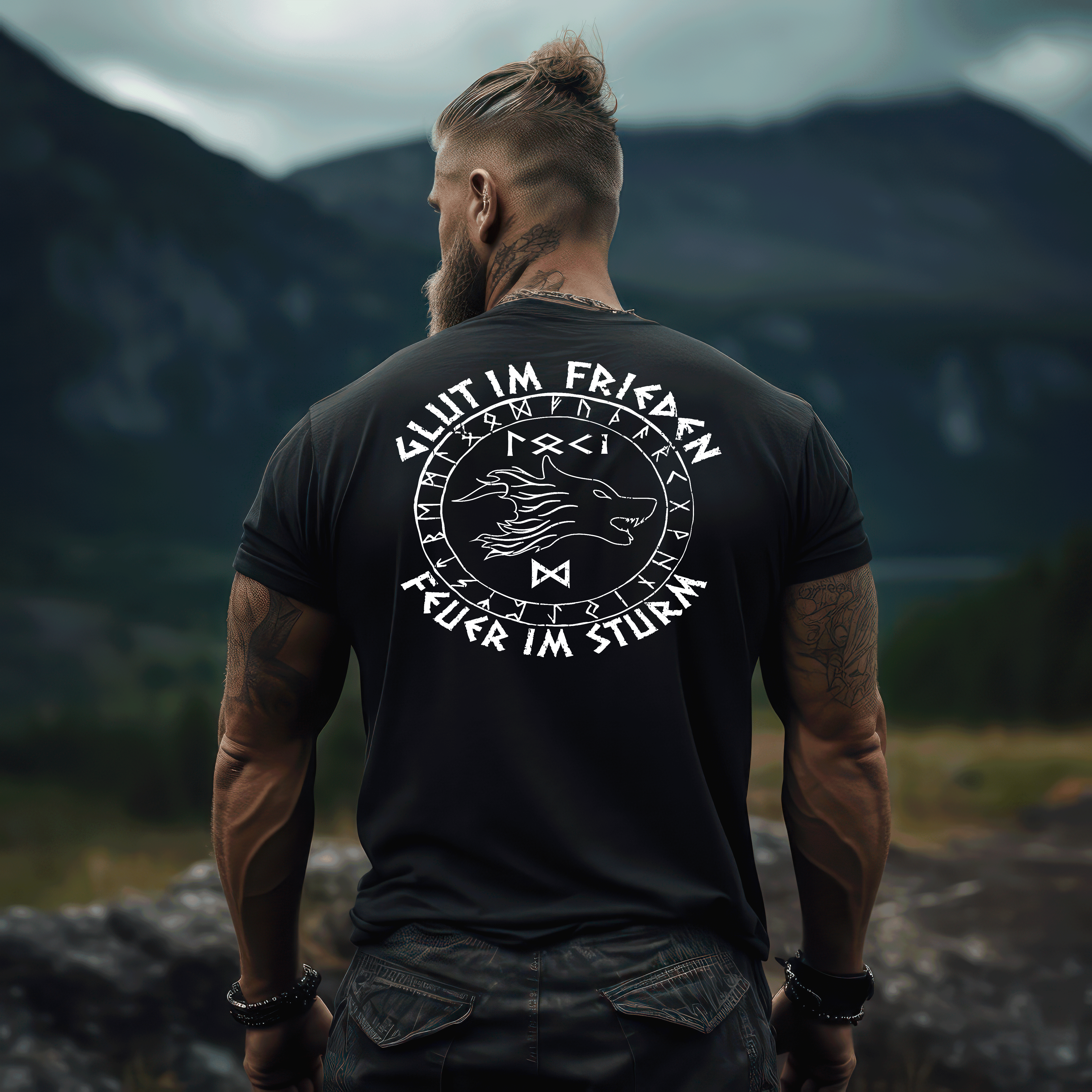 Wikinger Premium Backprint T-Shirt "Loki's Erbe" – Kraft und List im nordischen Design - Nordic Viking Wear
