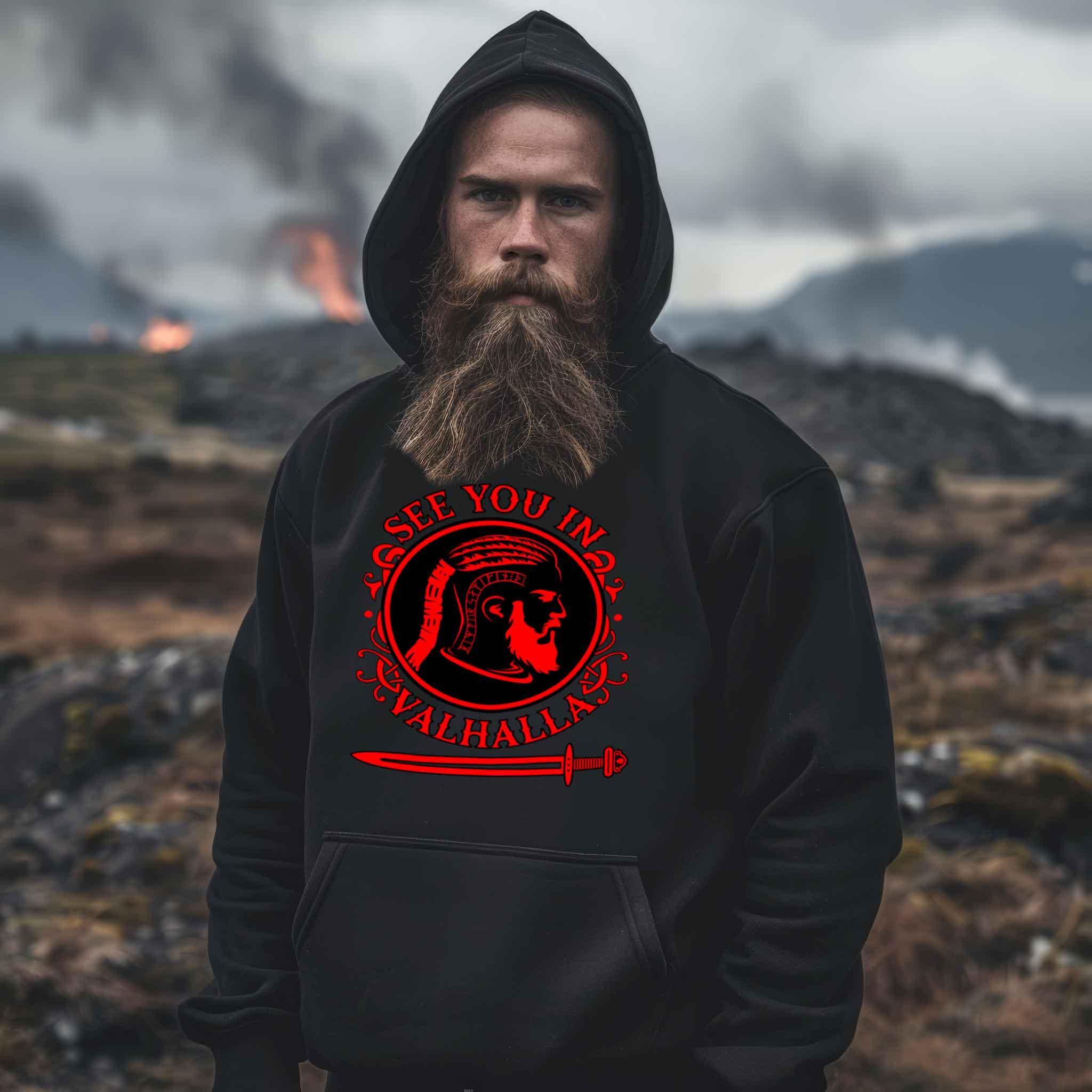 Wikinger Hoodie - "See You In Valhalla" - Nordic Viking Wear
