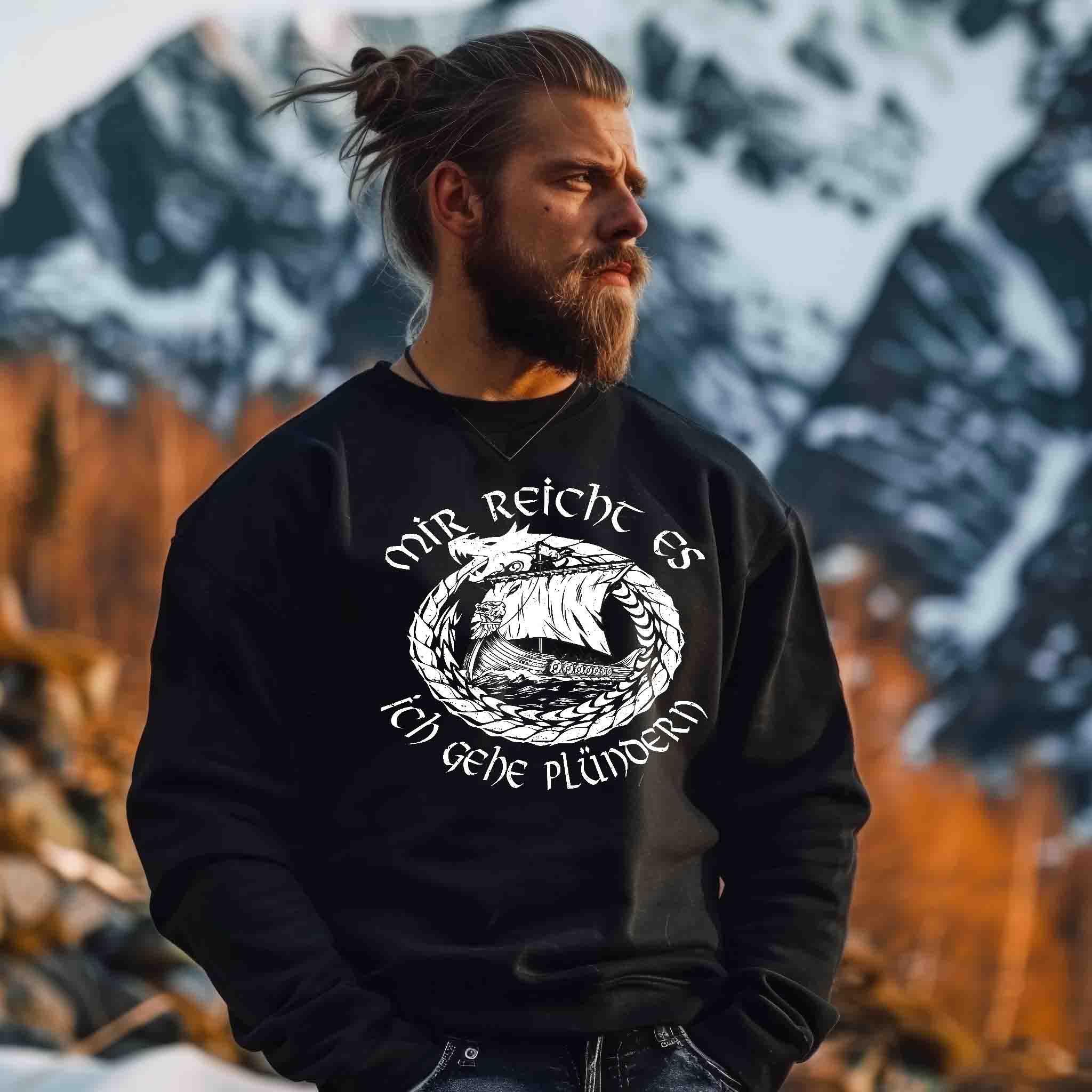 Heavy Blend Wikinger Sweatshirt – "Mir reicht es, ich gehe plündern" - Nordic Viking Wear