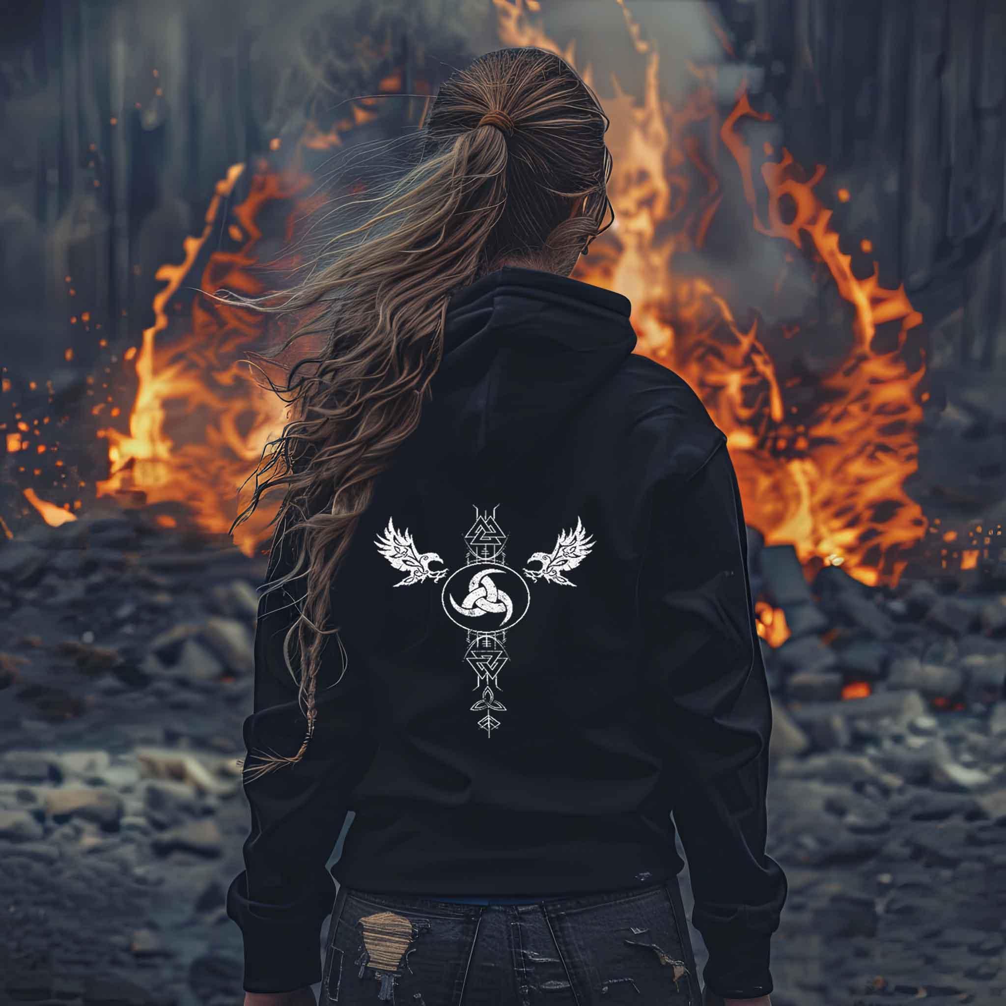 Schildmaiden Hoodie Odins Ruf Gjallarhorn - Nordic Viking Wear