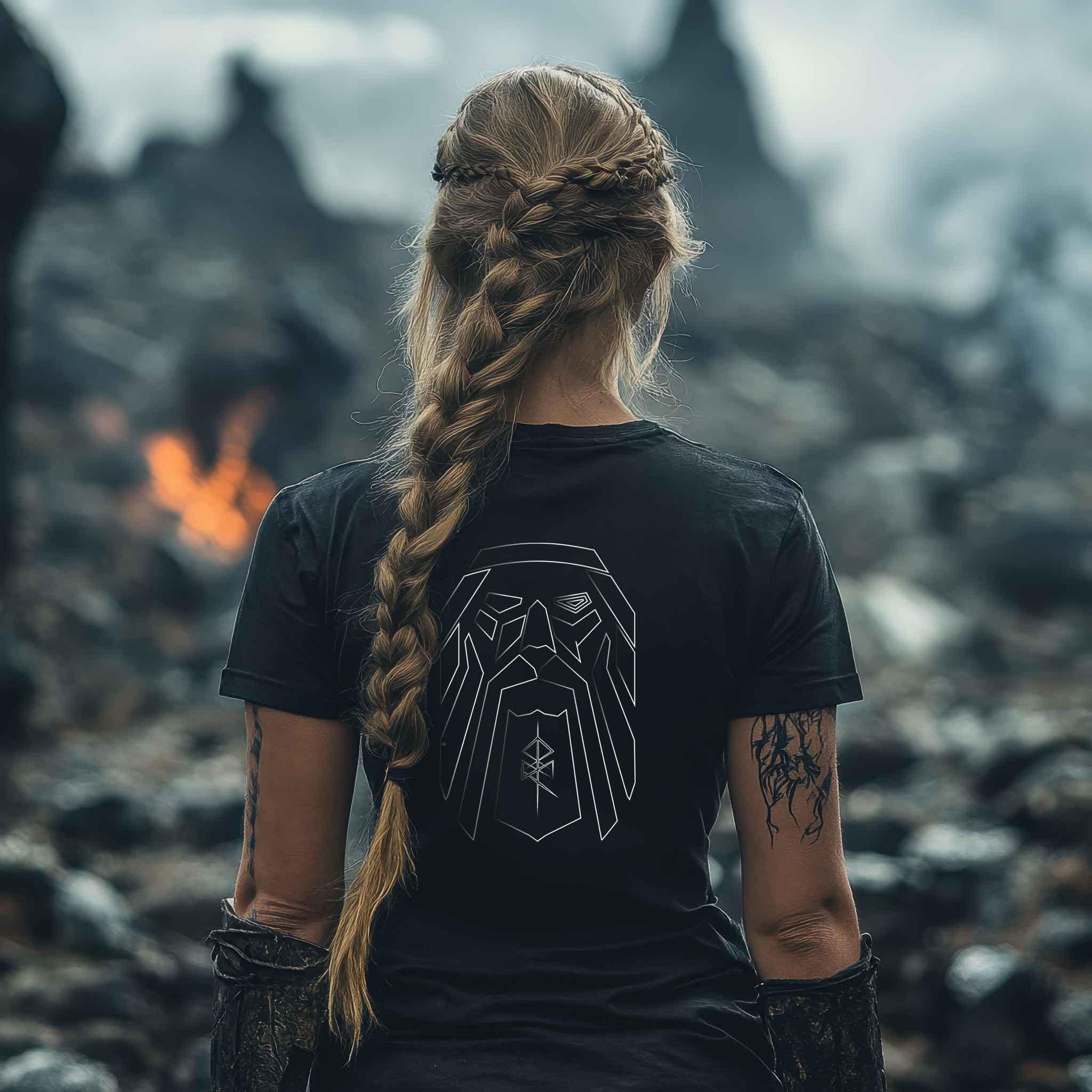 Schildmaiden Premium Shirt Odins Visage 2 - Nordic Viking Wear