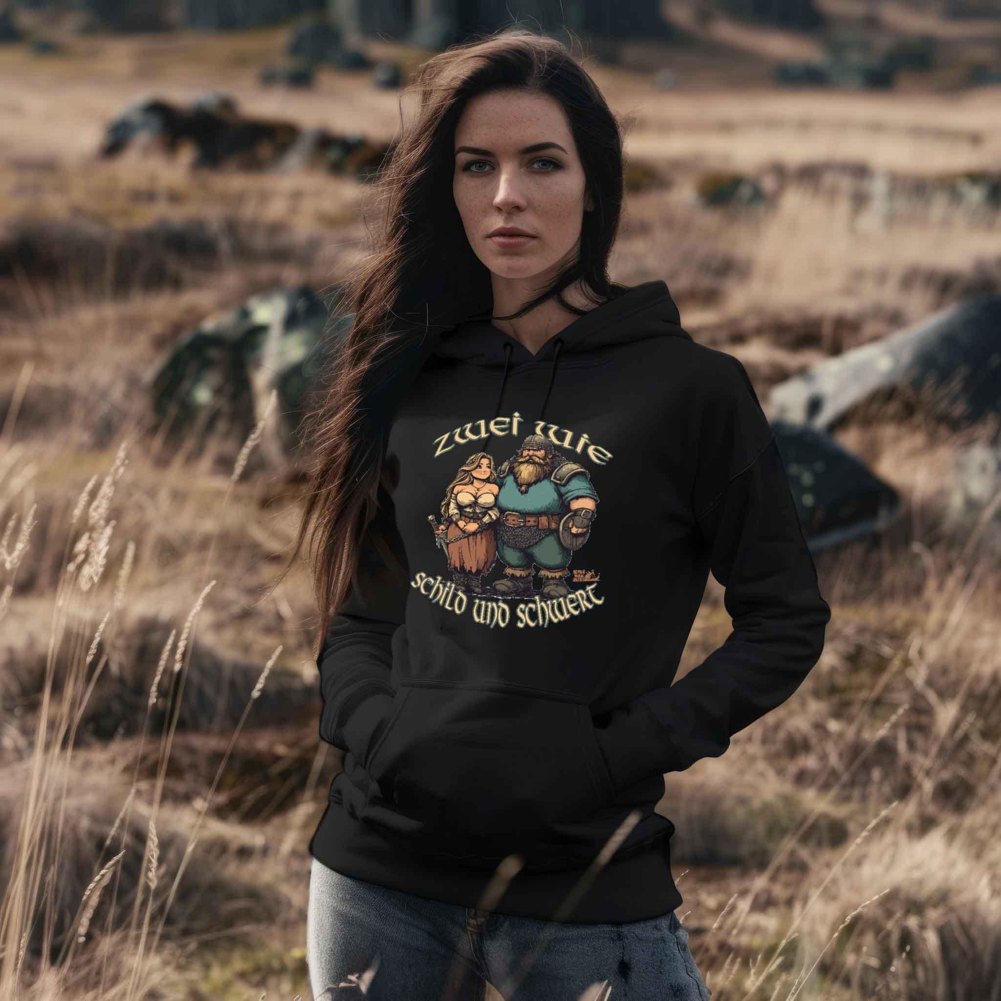 Schildmaiden Hoodie Zwei wie Schild und Schwert - Nordic Viking Wear