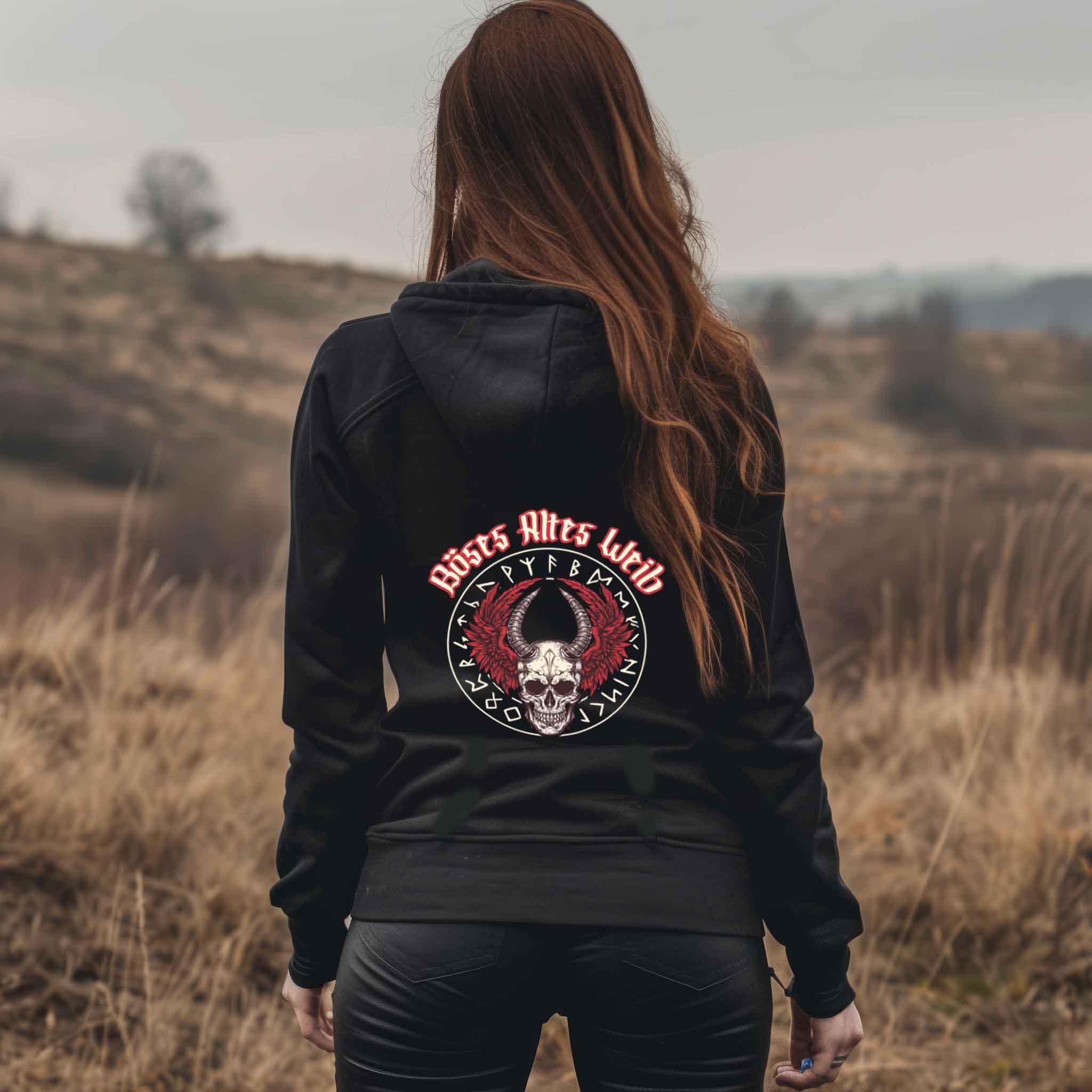 Schildmaiden Zip-Hoodie Böses Altes Weib - Nordic Viking Wear