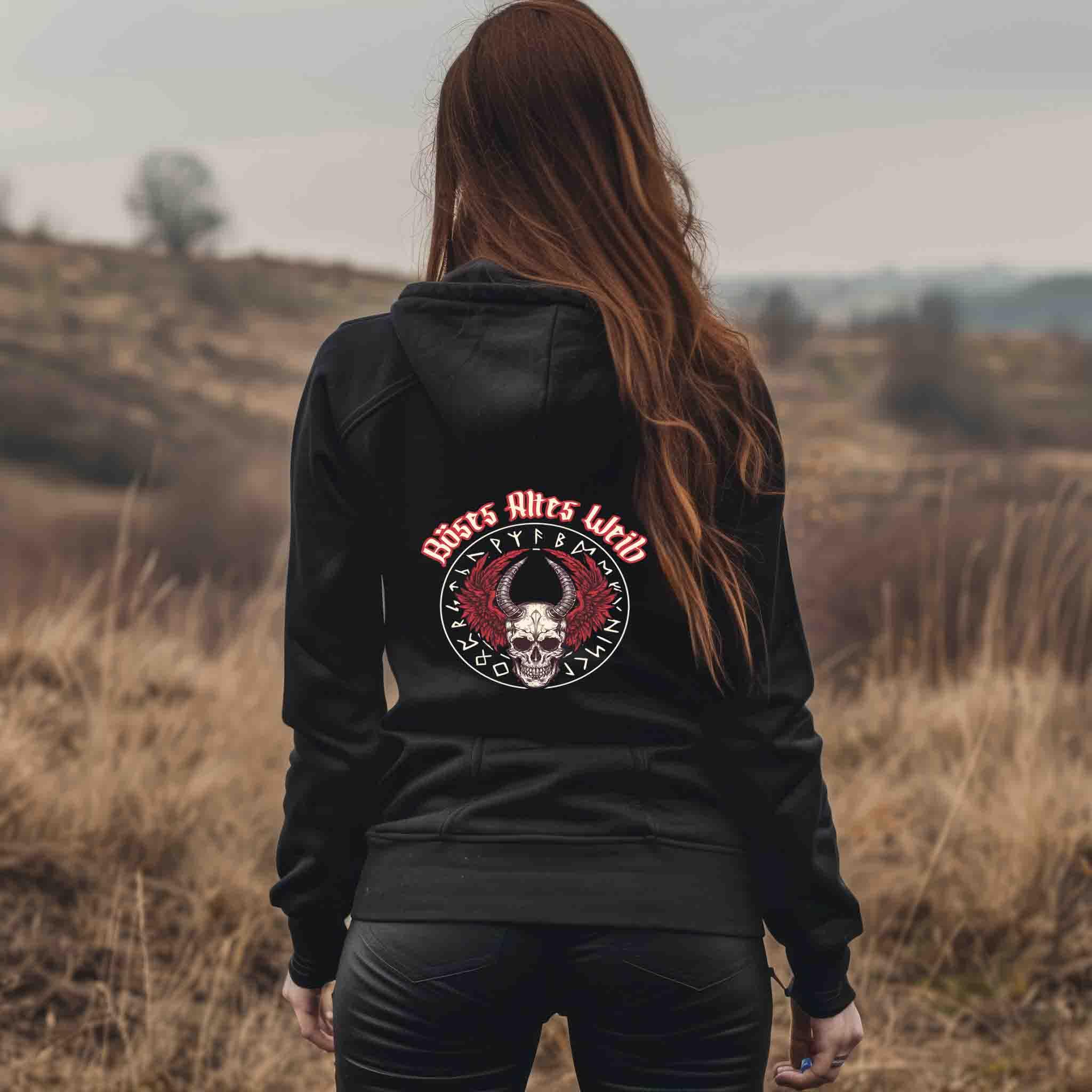 🔥 Böses Altes Weib – Zipp-Hoodie für echte Rebellinnen 🔥 - Nordic Viking Wear
