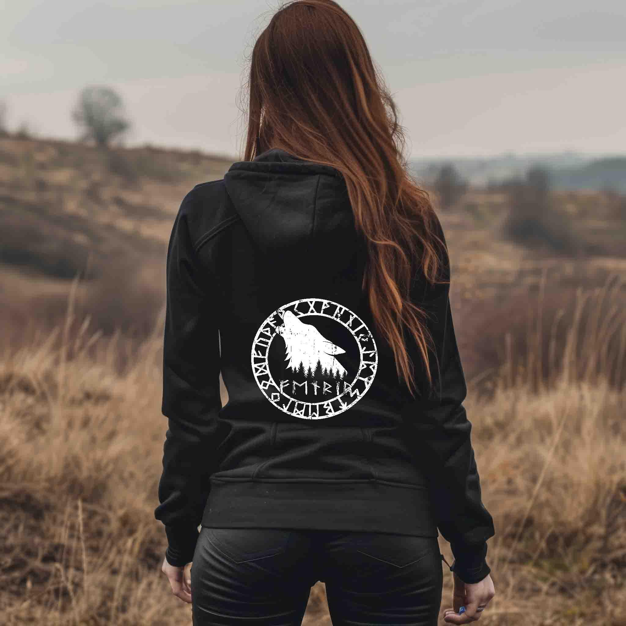 🐺 Fenrir – Der Wolf der Ragnarök | Wikinger Zipp-Hoodie - Nordic Viking Wear