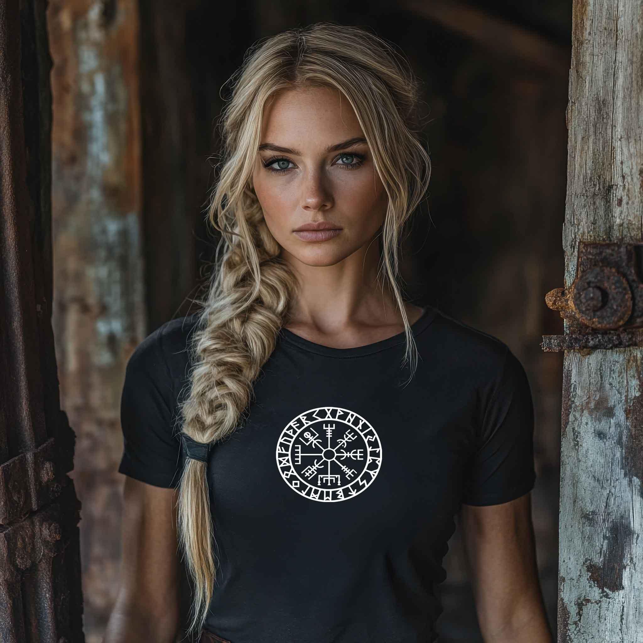 Schildmaiden Expresser Shirt "Vegvisir T-Shirt – Nordisches Wikinger-Design mit Runenkompass"