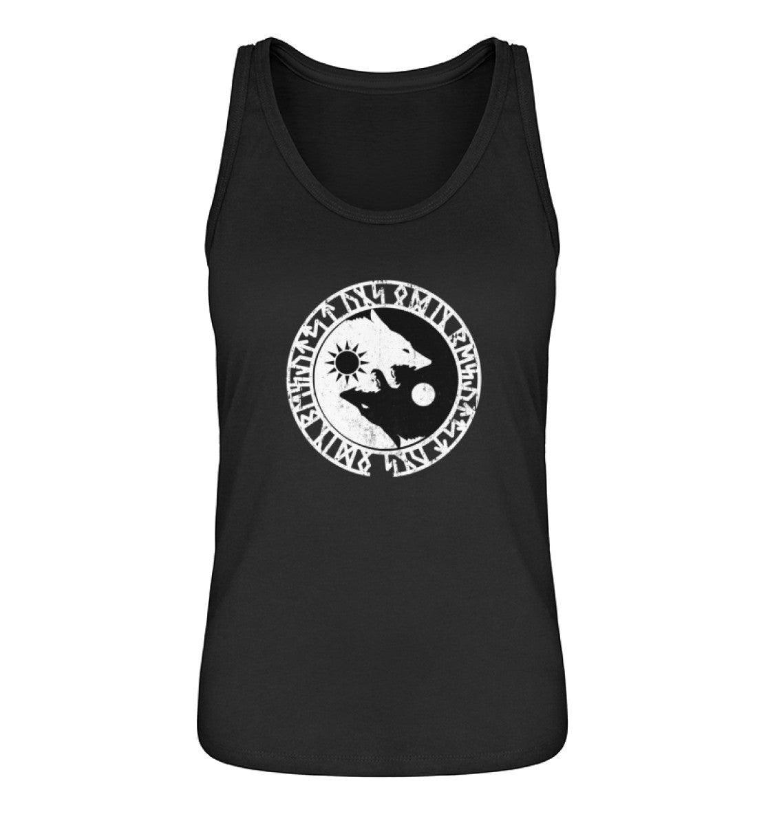 Schildmaiden Tanktop- Geri und Freki, Odins Wölfe mit Runenkreis - Nordic Viking Wear