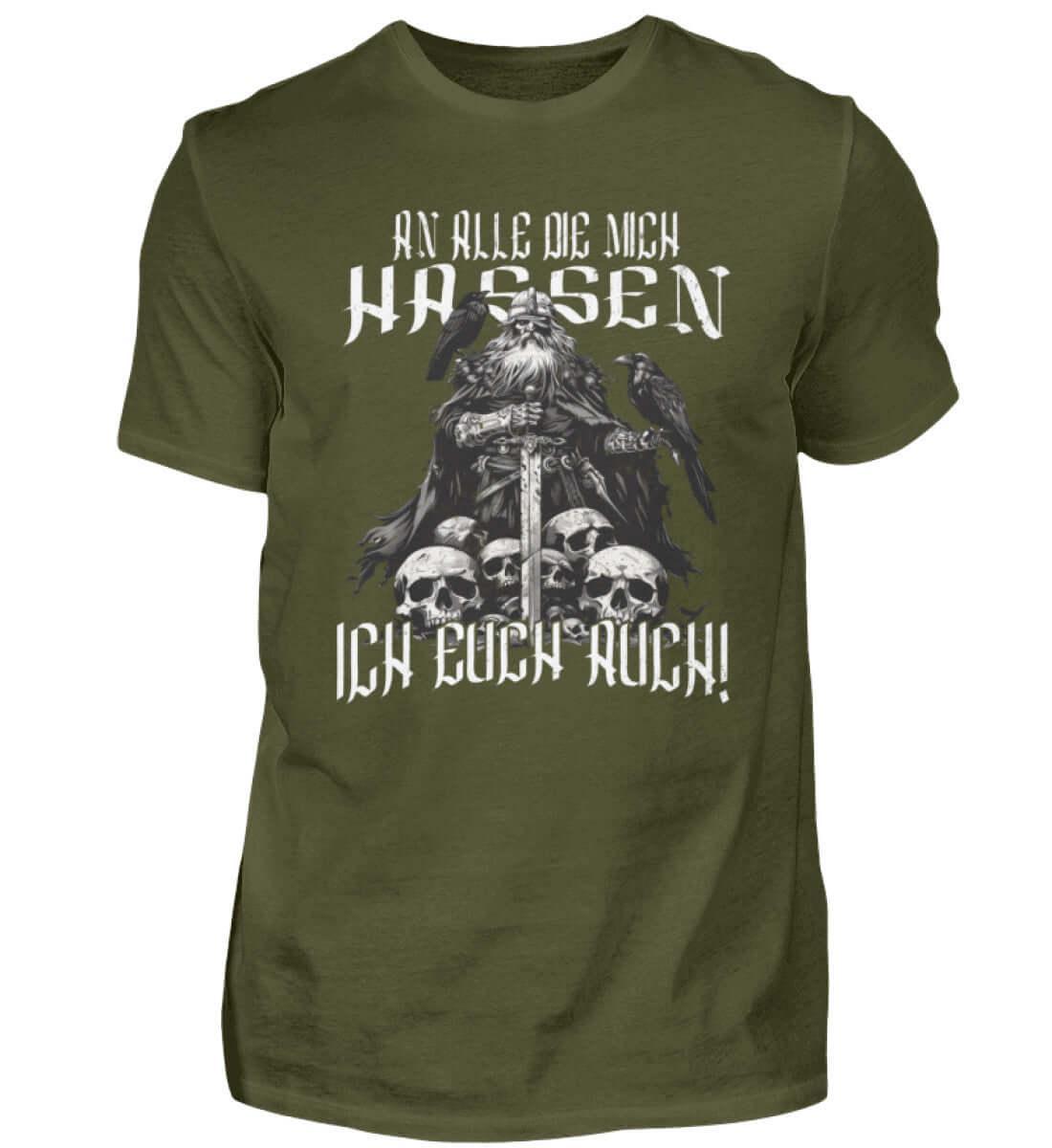 Wikinger-Humor T-Shirt – 'An Alle Die Mich Hassen, Ich Euch Auch! - Nordic Viking Wear