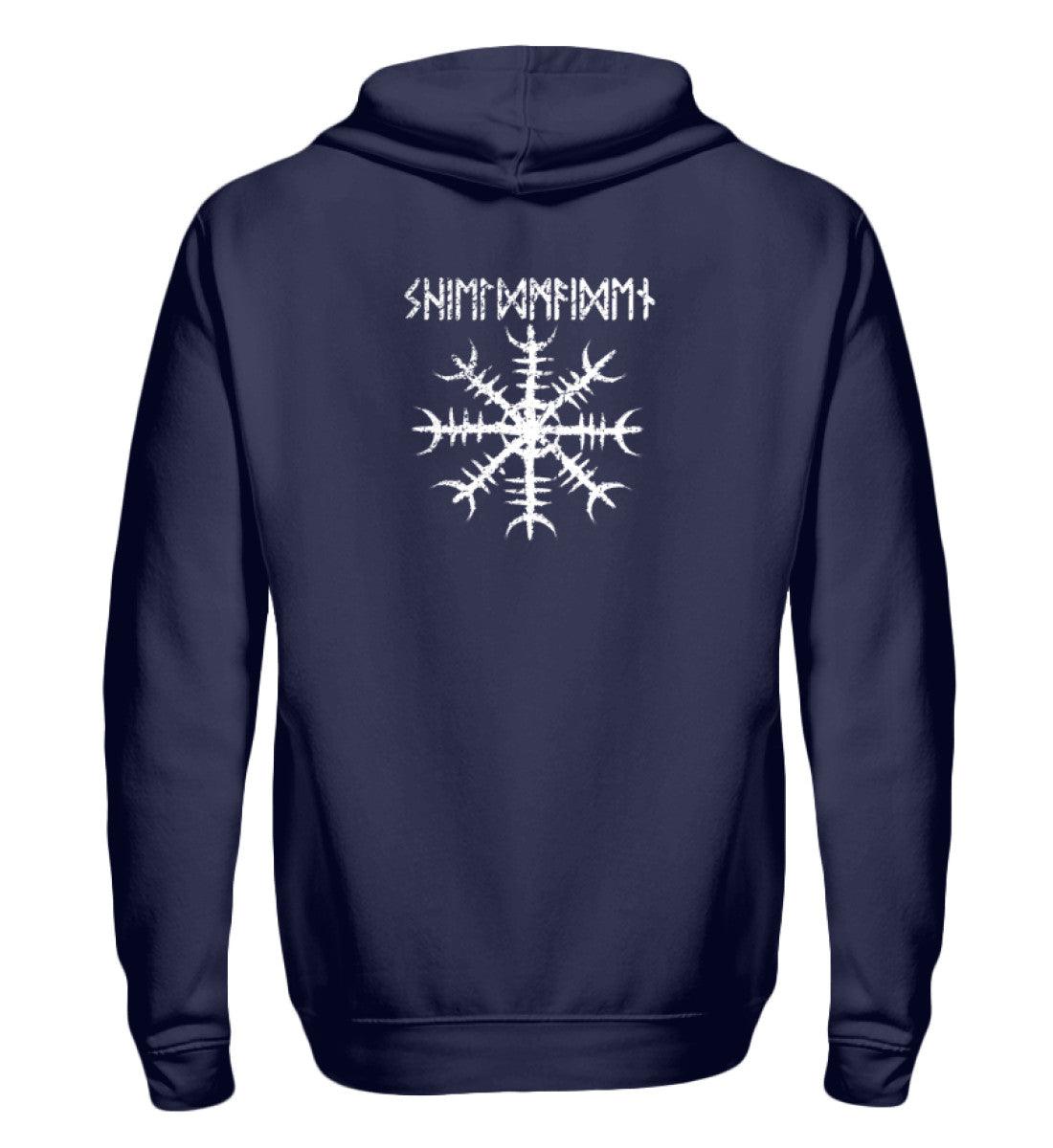❄ Helm of Awe Zipp-Hoodie – Wikinger Schutzsymbol für wahre Krieger! ❄ - Nordic Viking Wear