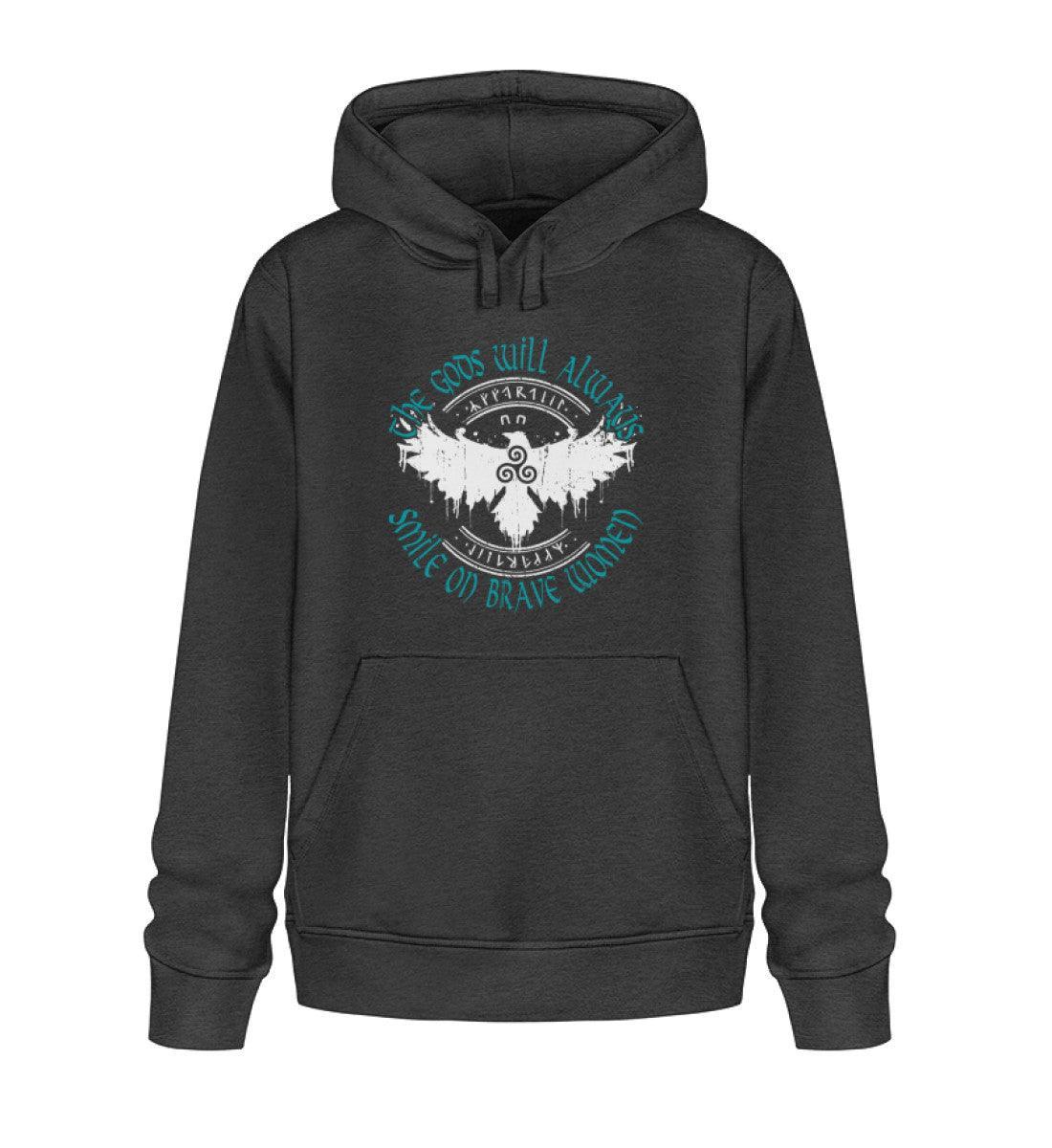 Premium Hoodie "The Gods Will Always Smile on Brave Women" - Nordic Viking Wear