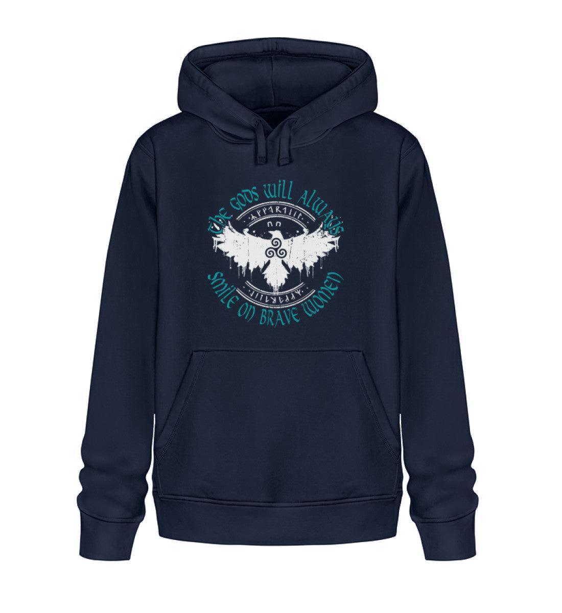 Premium Hoodie "The Gods Will Always Smile on Brave Women" - Nordic Viking Wear