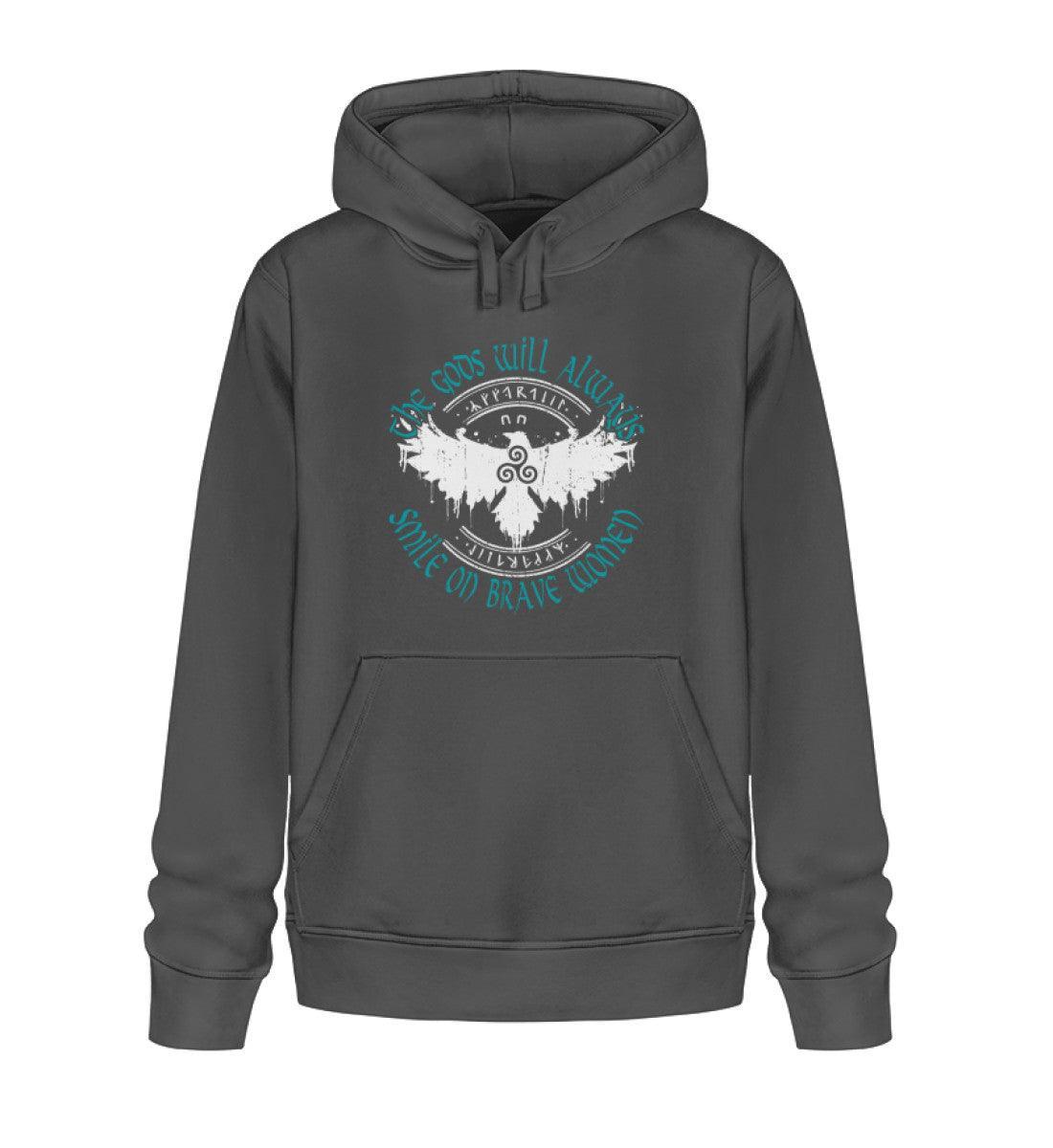 Premium Hoodie "The Gods Will Always Smile on Brave Women" - Nordic Viking Wear