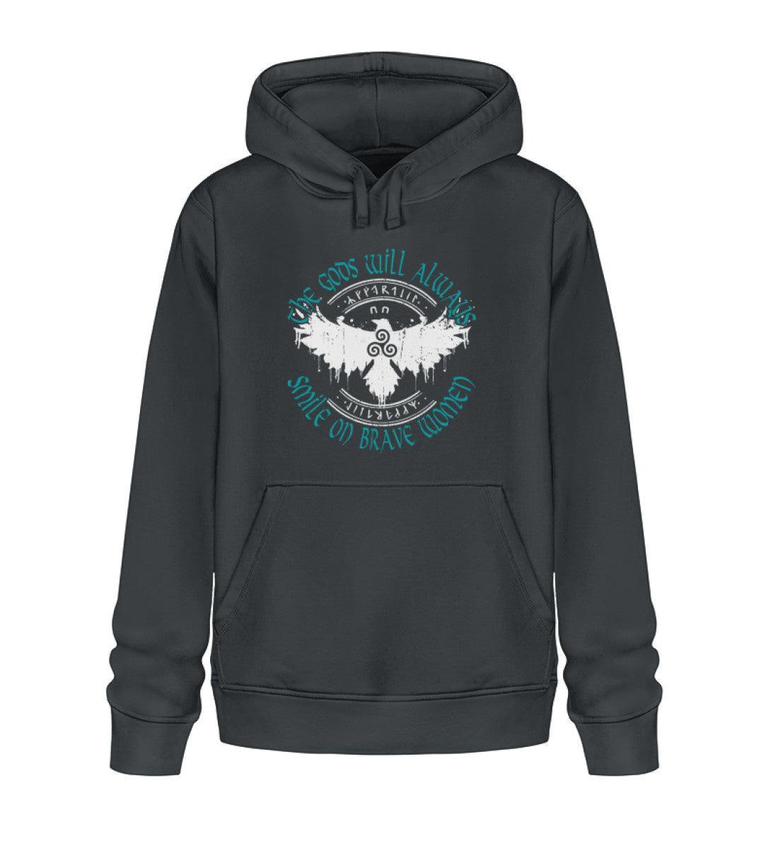 Premium Hoodie "The Gods Will Always Smile on Brave Women" - Nordic Viking Wear