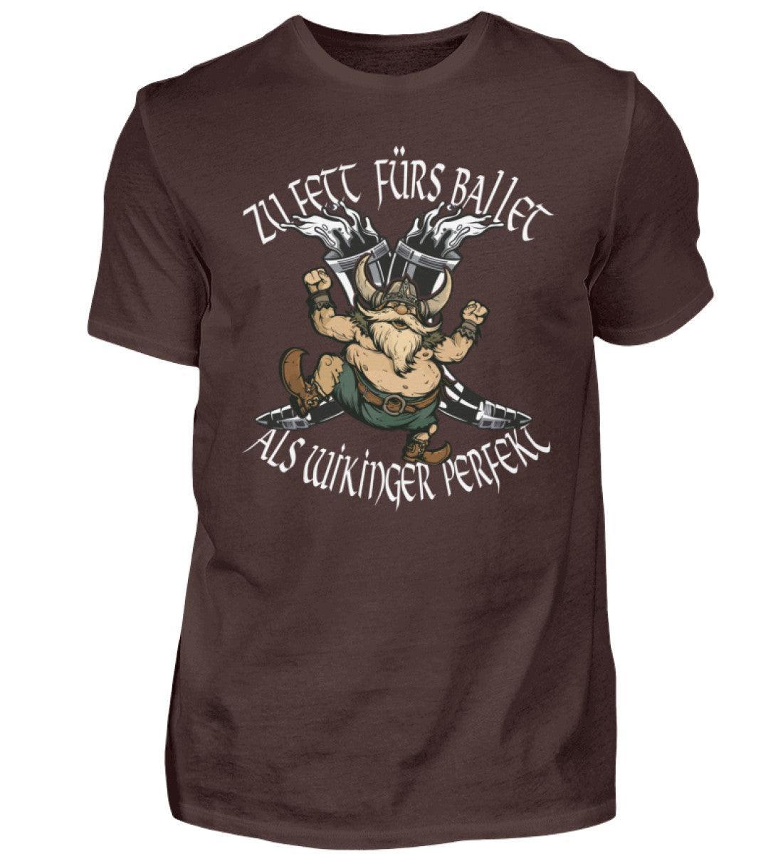 Lustiges Wikinger T-Shirt - "Zu Fett fürs Ballett, Als Wikinger Perfekt" - Nordic Viking Wear