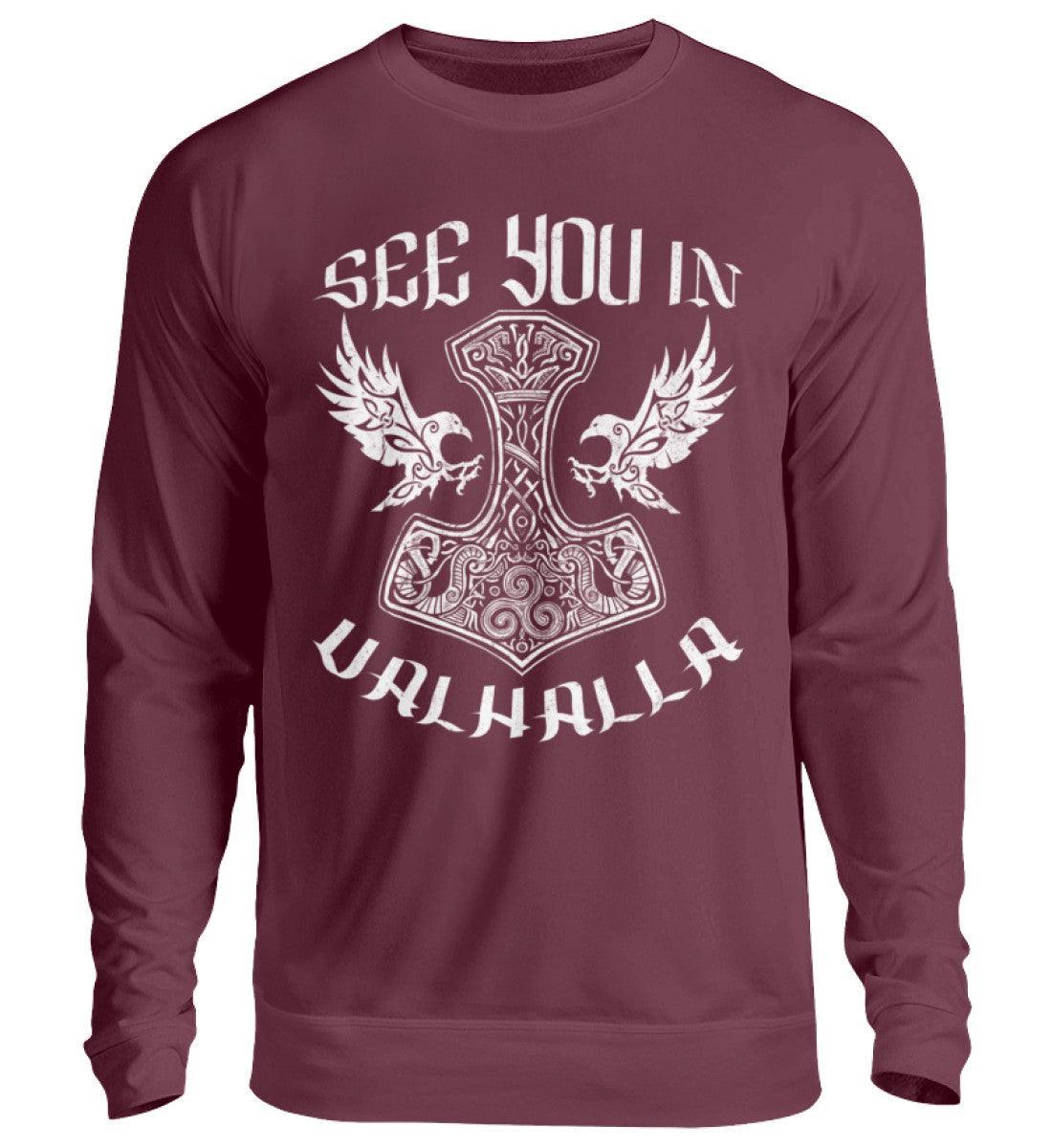 See You In Valhalla" Wikinger Sweatshirt – Ehrenvolles Krieger-Design - Nordic Viking Wear