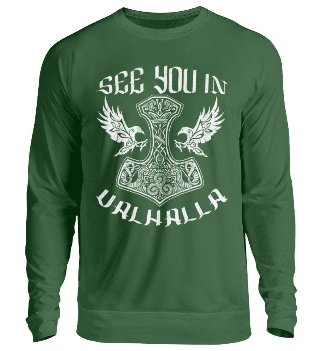 See You In Valhalla" Wikinger Sweatshirt – Ehrenvolles Krieger-Design - Nordic Viking Wear