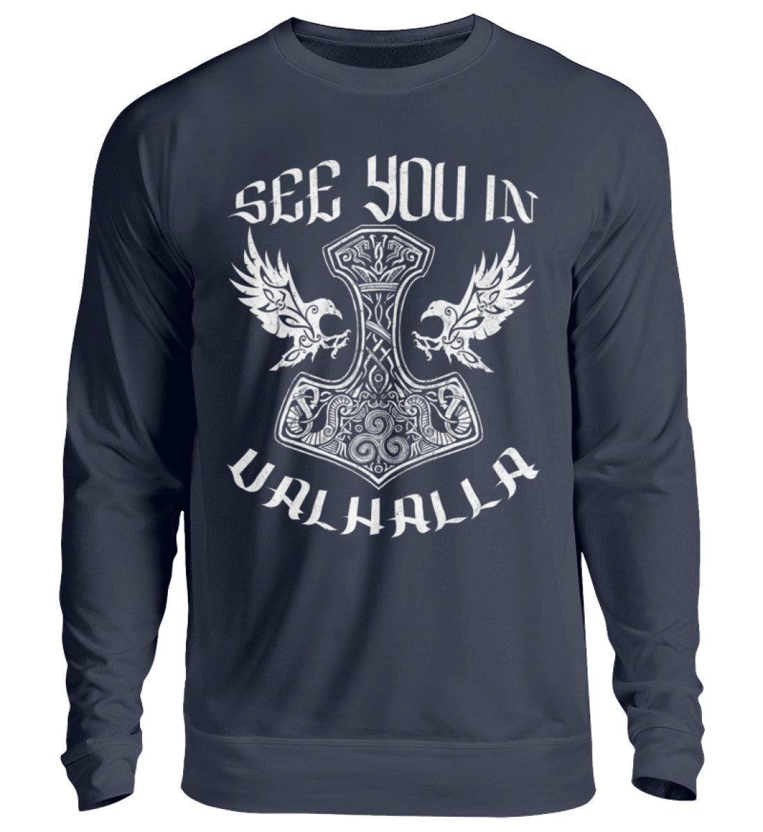 See You In Valhalla" Wikinger Sweatshirt – Ehrenvolles Krieger-Design - Nordic Viking Wear