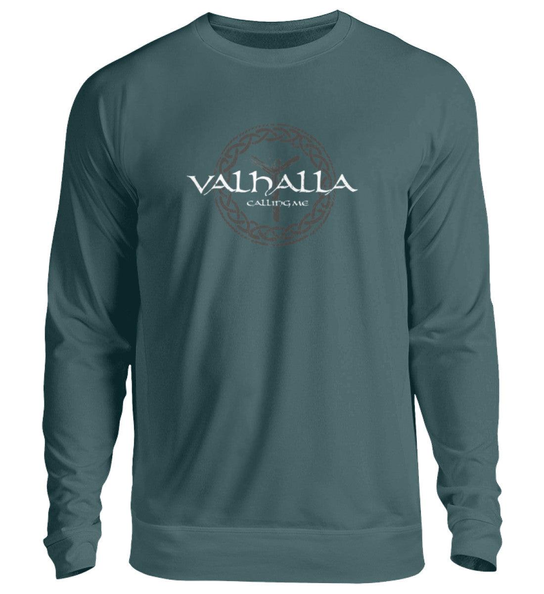 Wikinger-Sweatshirt "Valhalla Calling Me" mit Rune Algiz – Nordische Mythologie Pullover - Nordic Viking Wear